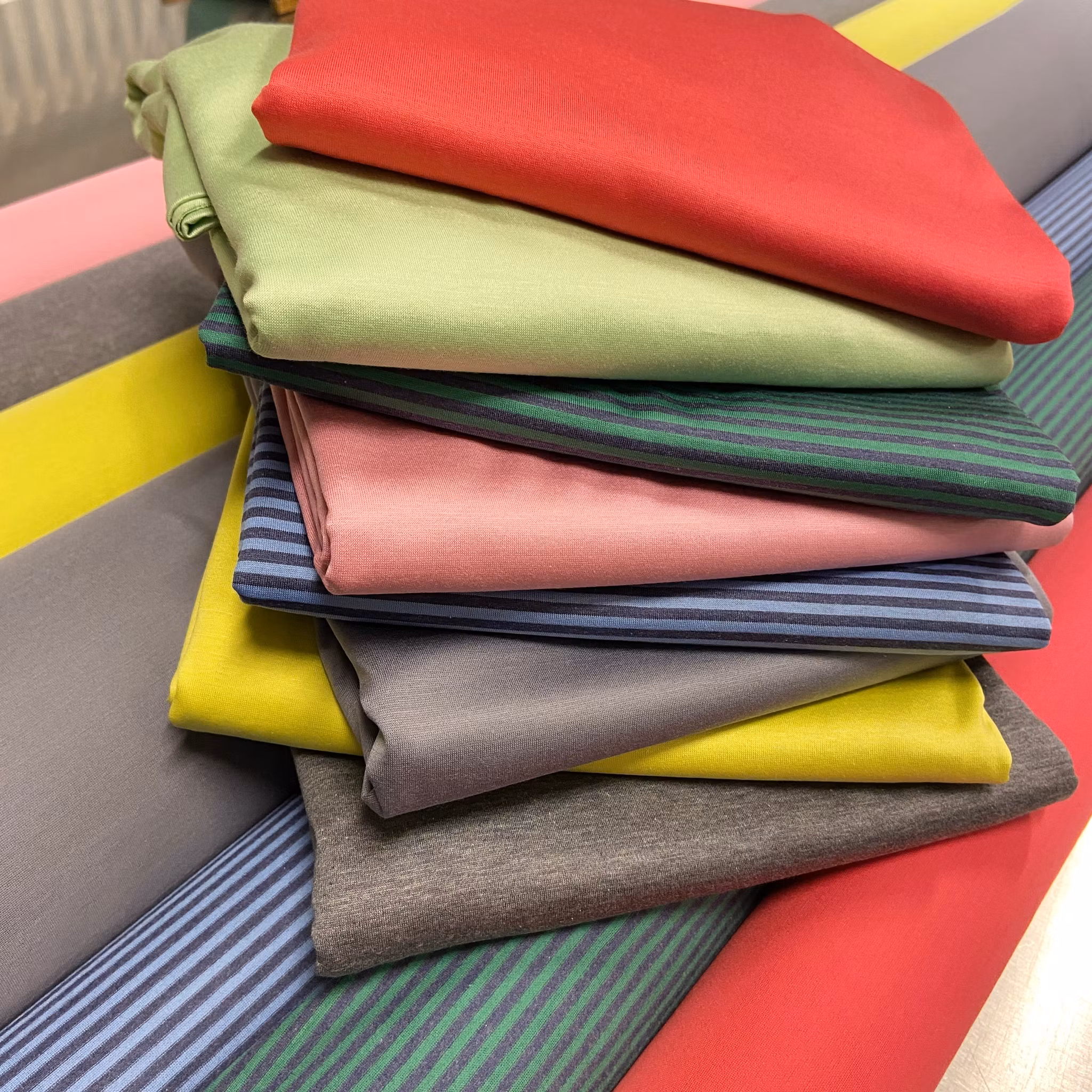 1,5m Bomullstrikå gulgrön