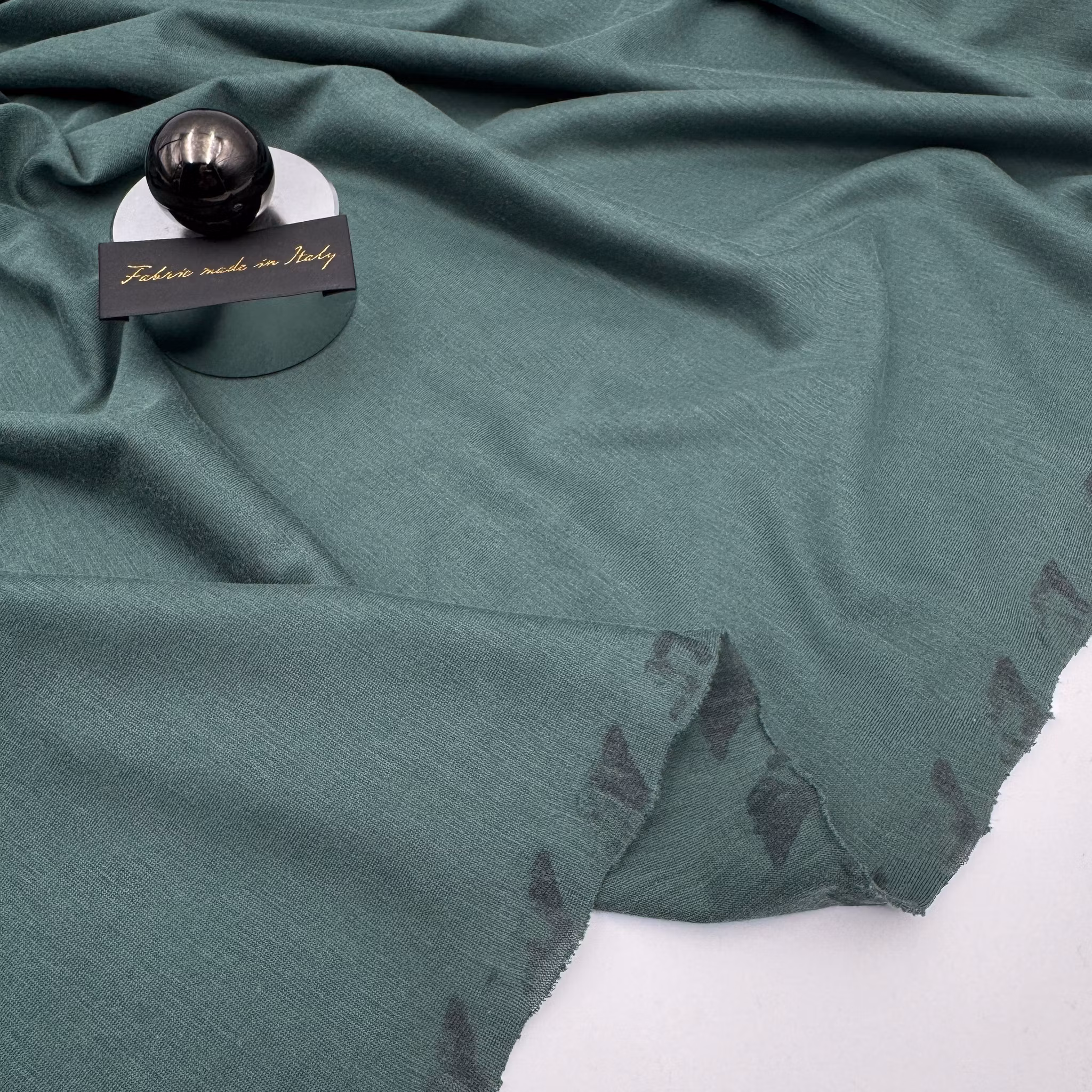 1,5m Siden/bomullstrikå grön Cucinell*