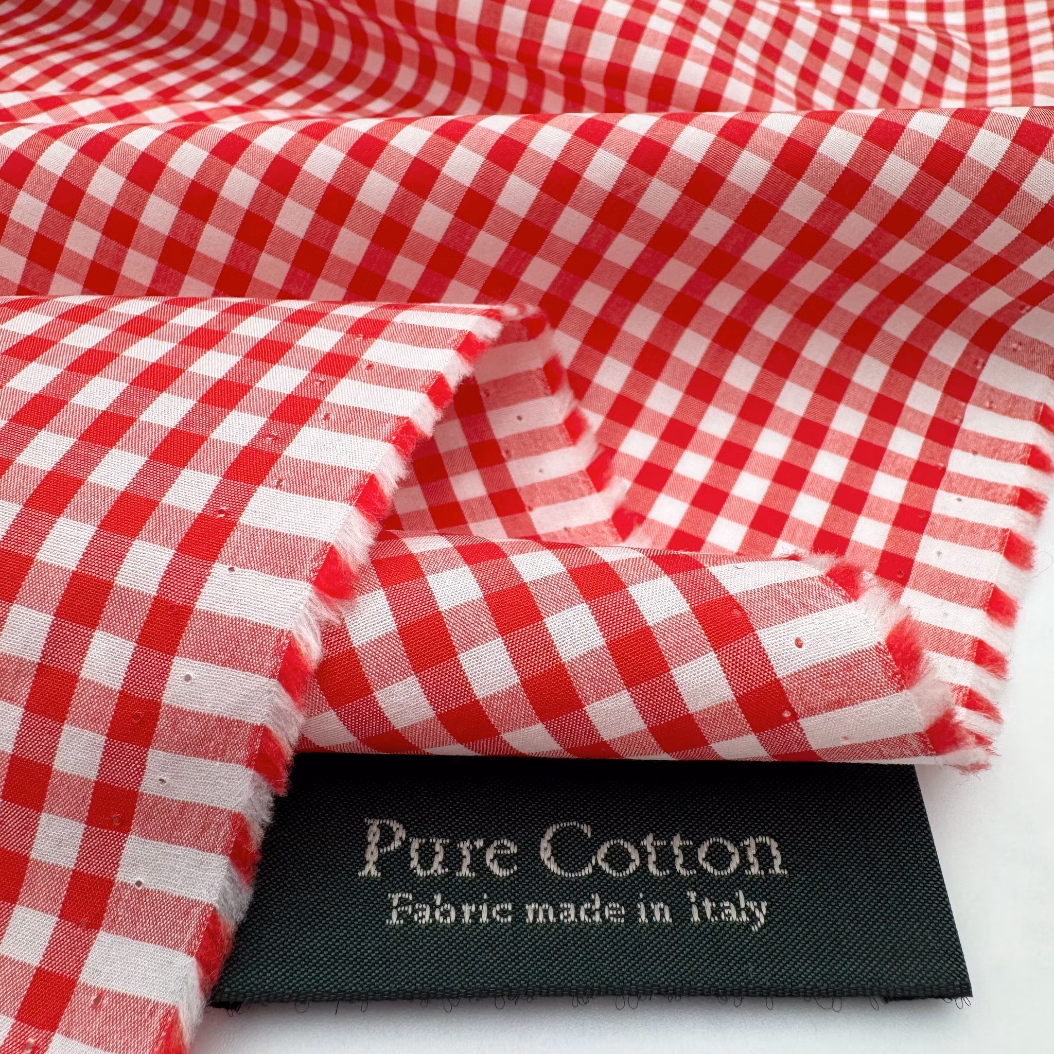 1,5m Bomullspoplin röd/vit Bottega V.