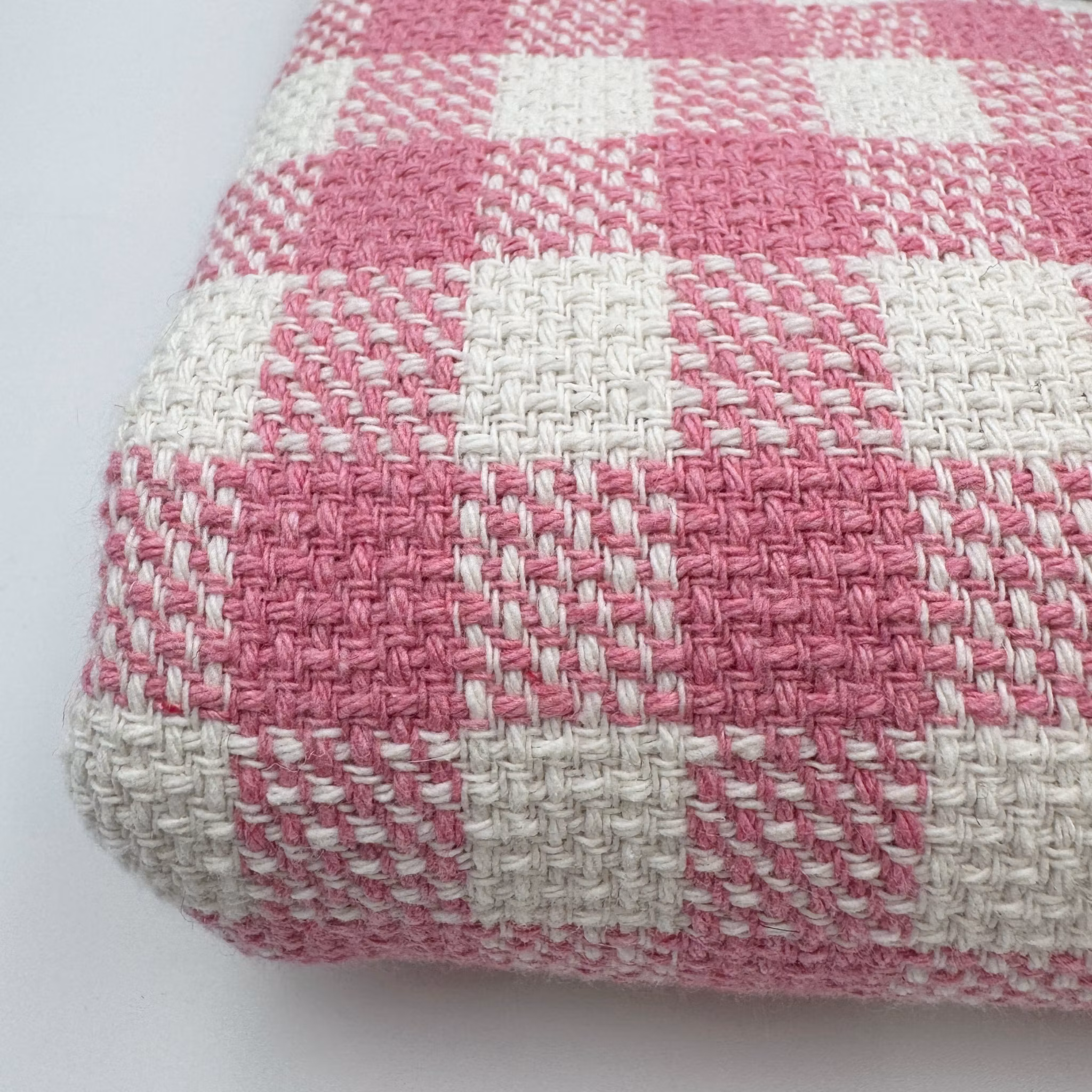 0,55m Bomullschanel rutig vit/rosa