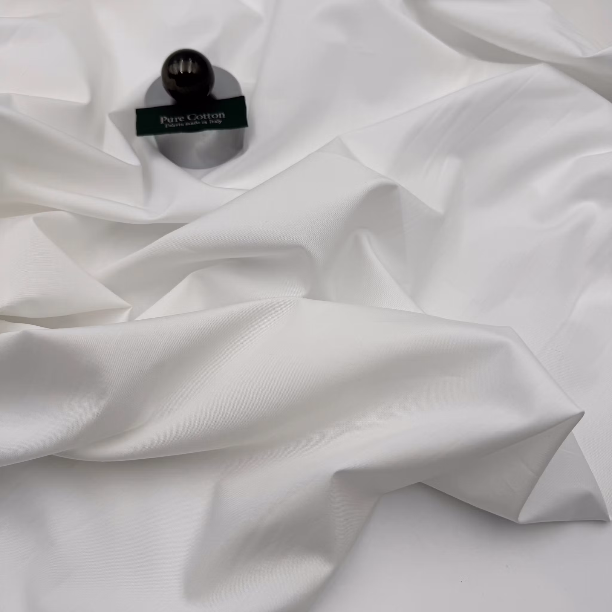 2,5m Bomull vit tunnare Canclin* litet vävfel