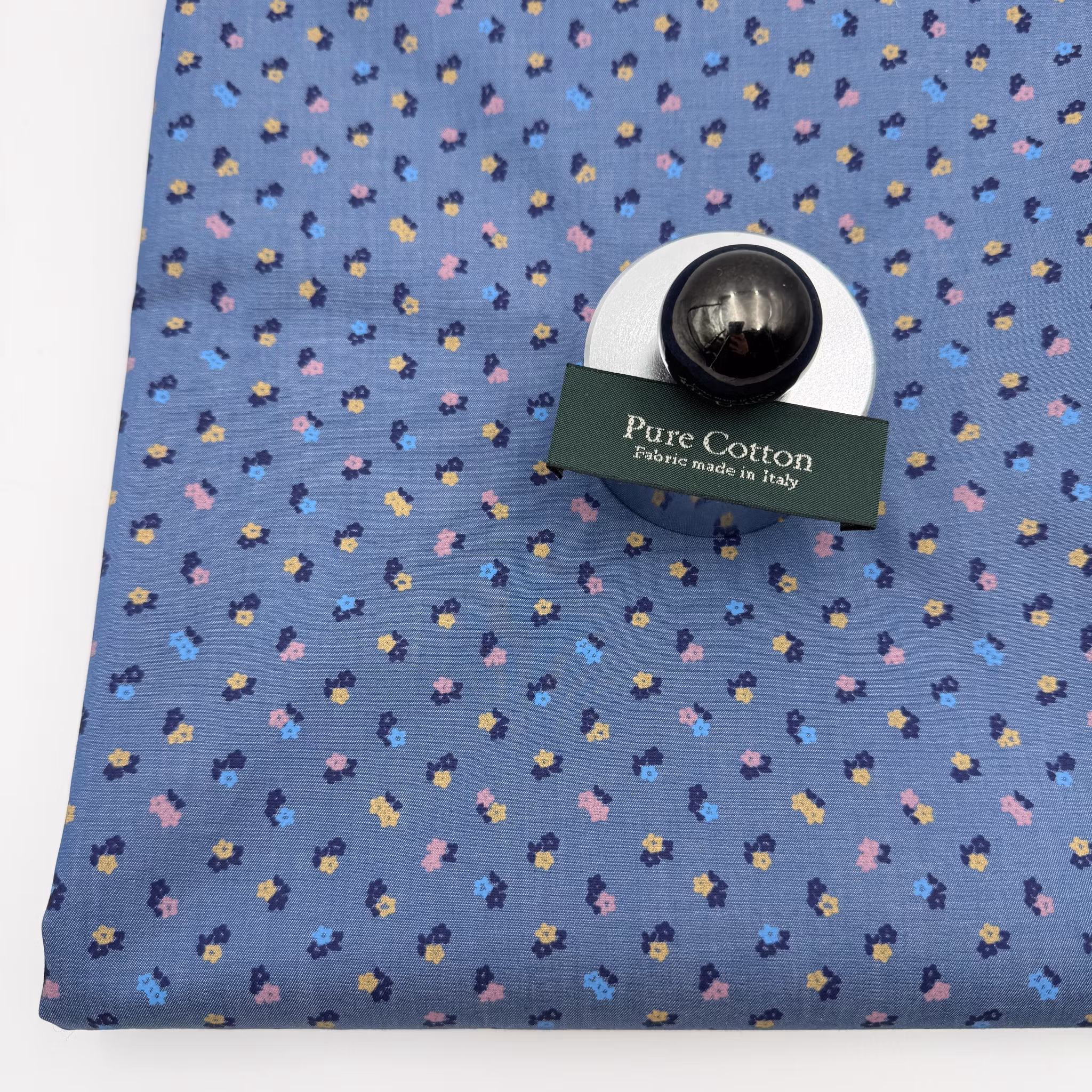 1,5m Skjortdenim småblommig