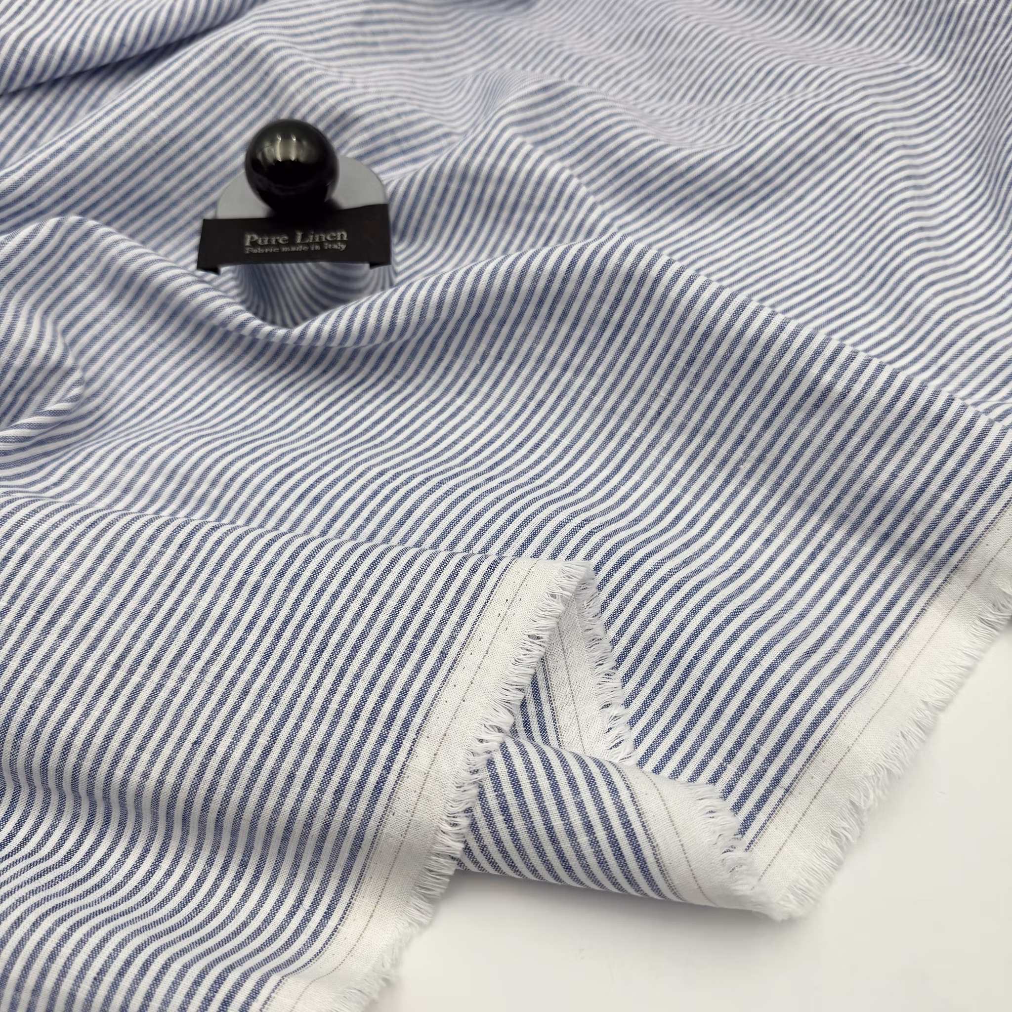 1,5m Lin blå/vit rand