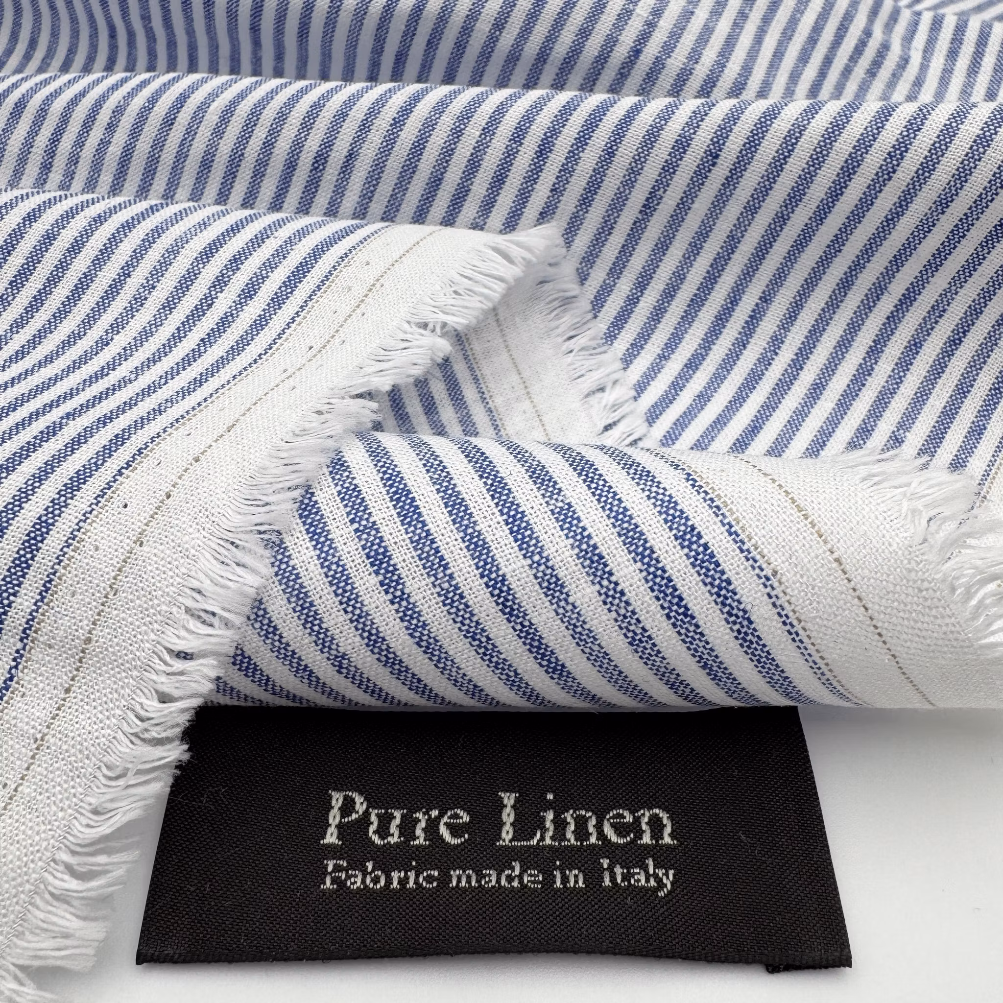 1,5m Lin blå/vit rand