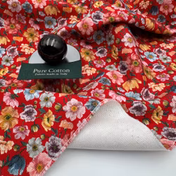 1,5m Libertycanvas röd blommig