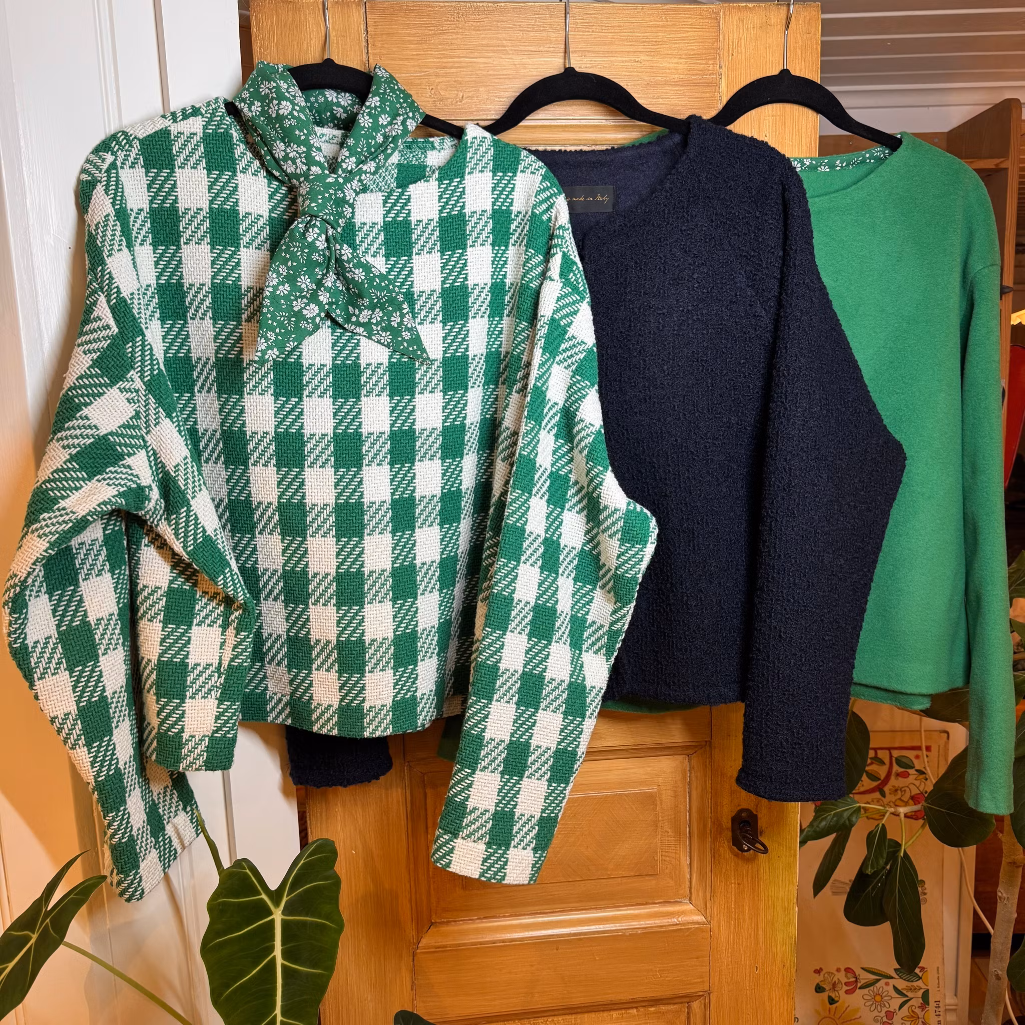 2,2m Bomullschanel rutig vit/lila