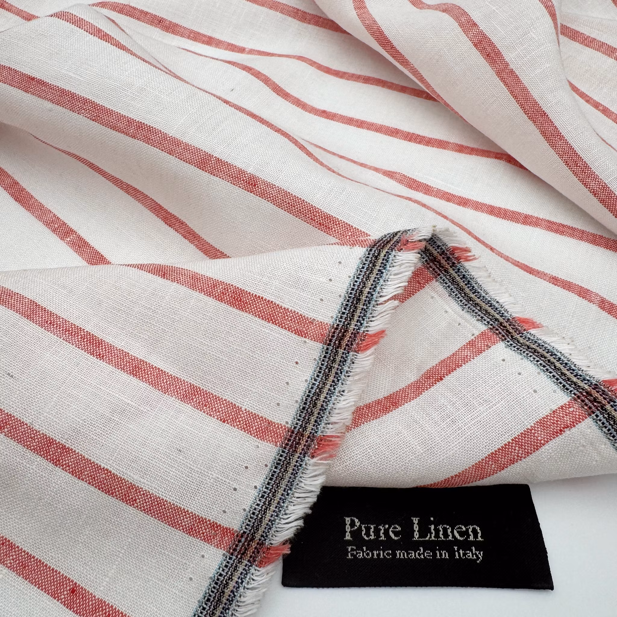 1,5m Randigt lin vit/röd