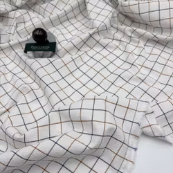 1m Bäckebölja vit/blå/brun rutig