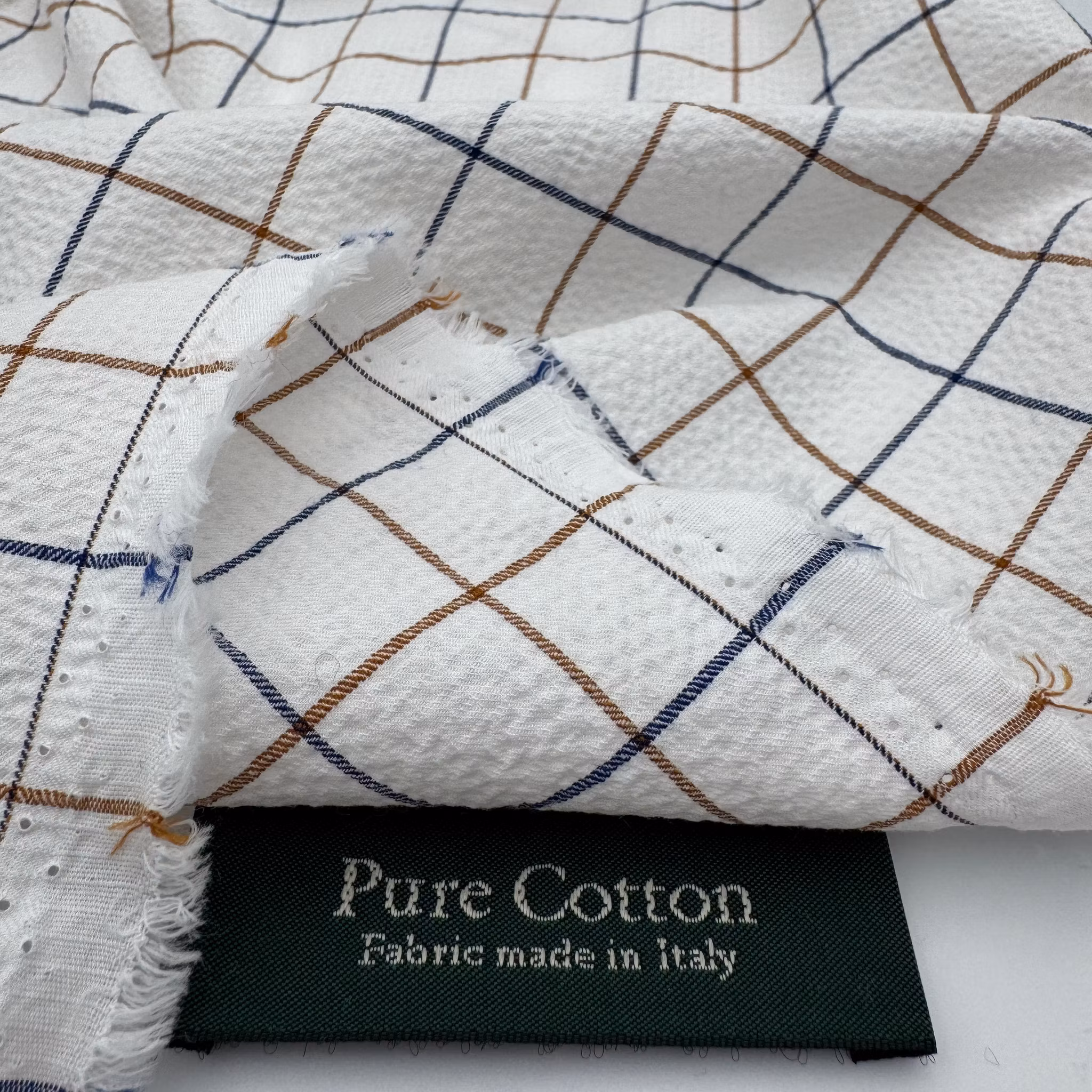 1m Bäckebölja vit/blå/brun rutig