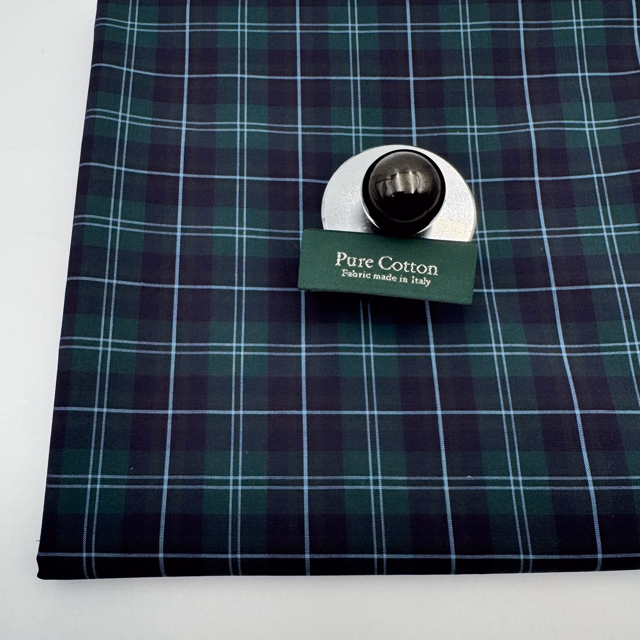 2,3m Bomull blå/grön tartan