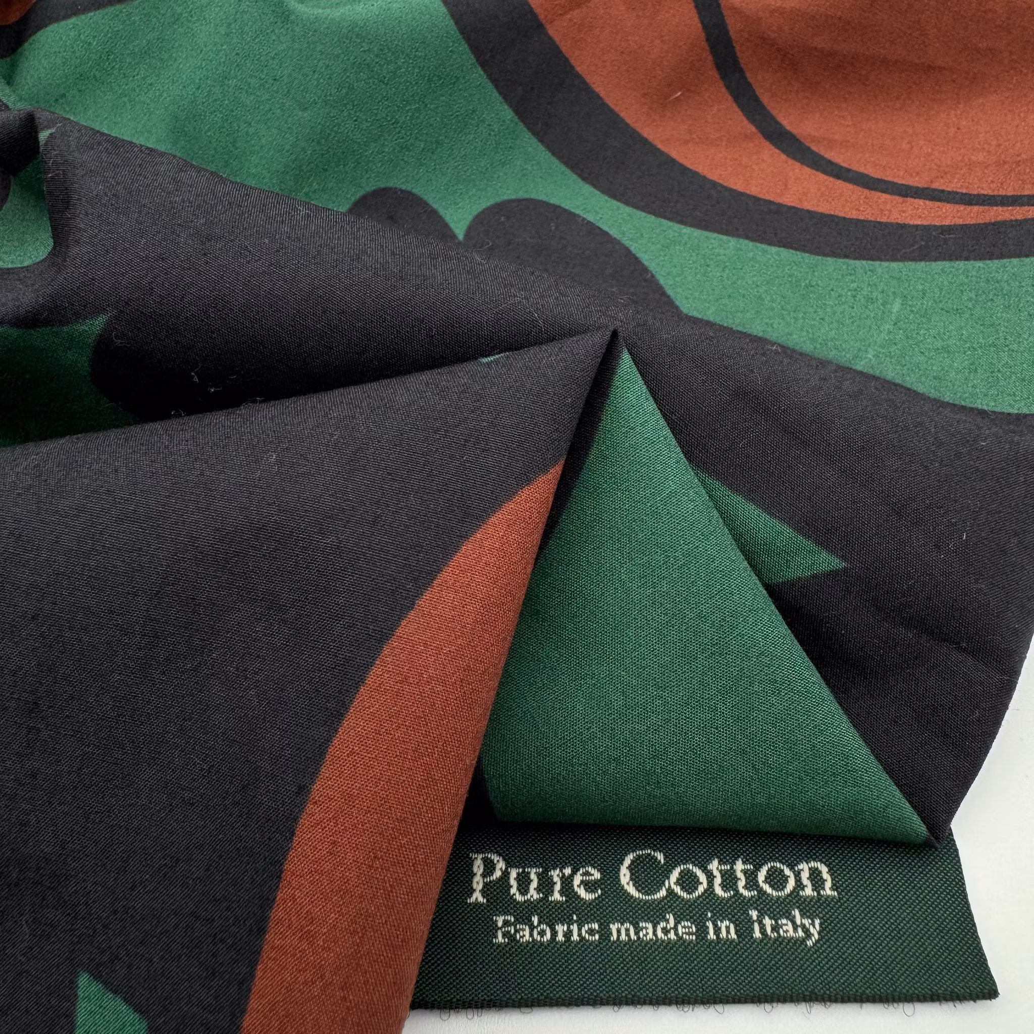 1,5m Bomullspoplin stormönstrad grön/rost/marin