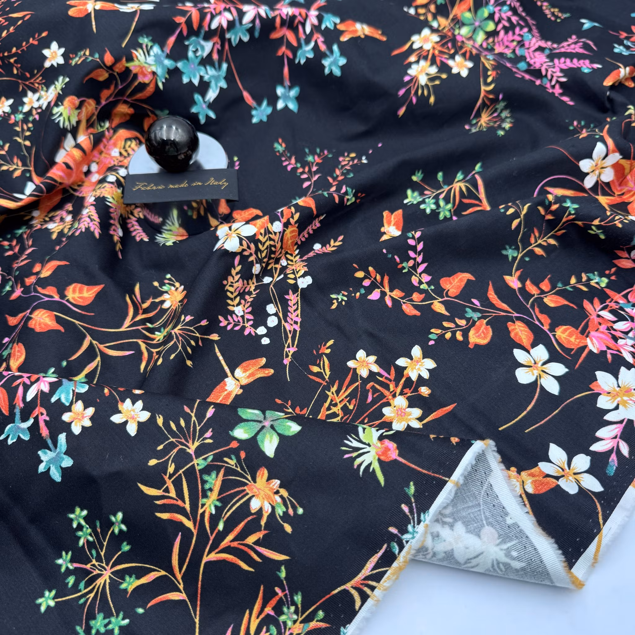 1,5m Bomull/elastan svart sirlig