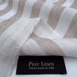 1,5m Lin beige/vit blockrand