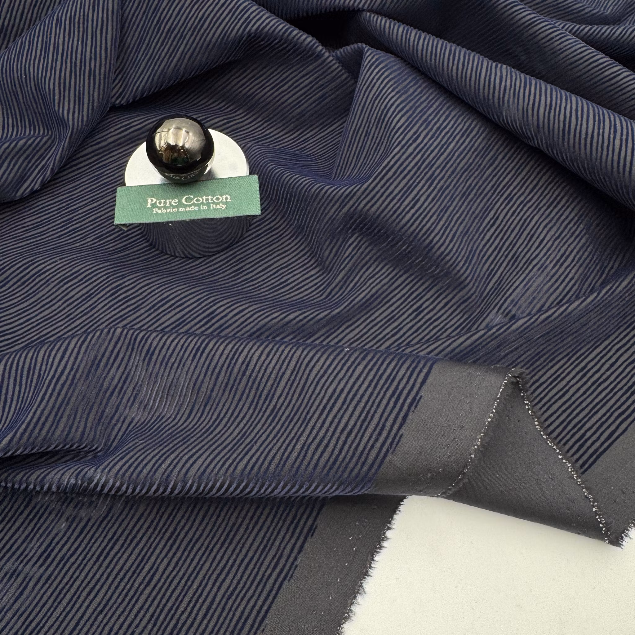 0,95m Flockprint svart/marin smalrand Arman*