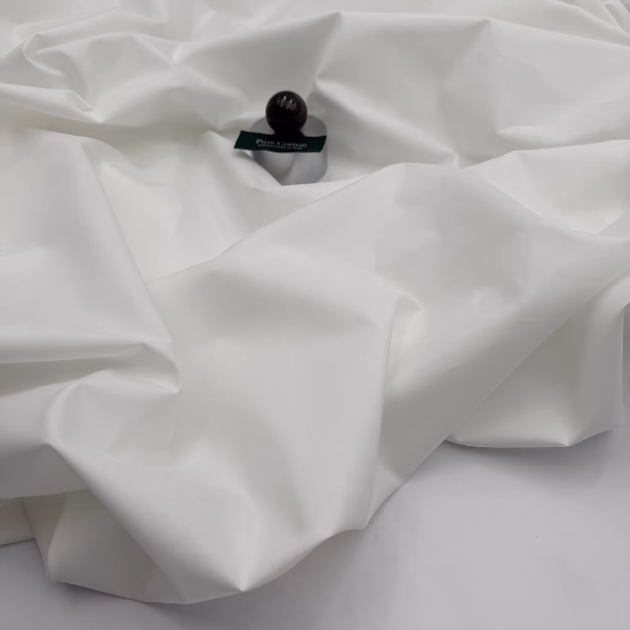 1,5m Bomullspoplin vitt krispigt