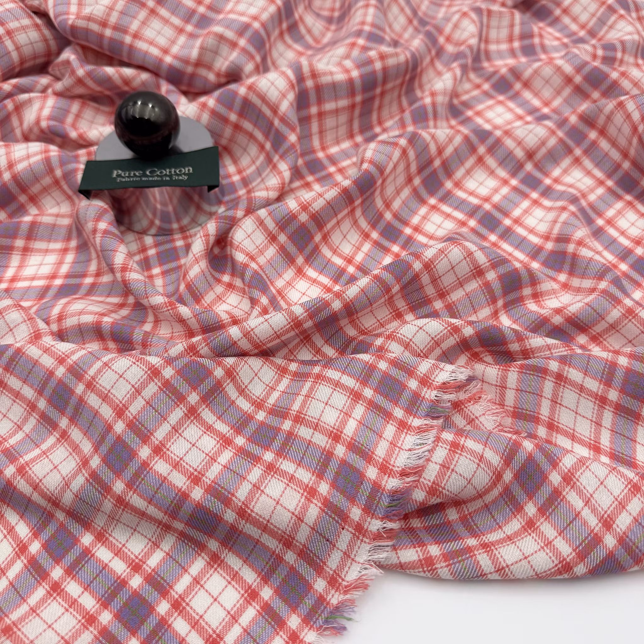 1,5m Bomull/viskos rutig