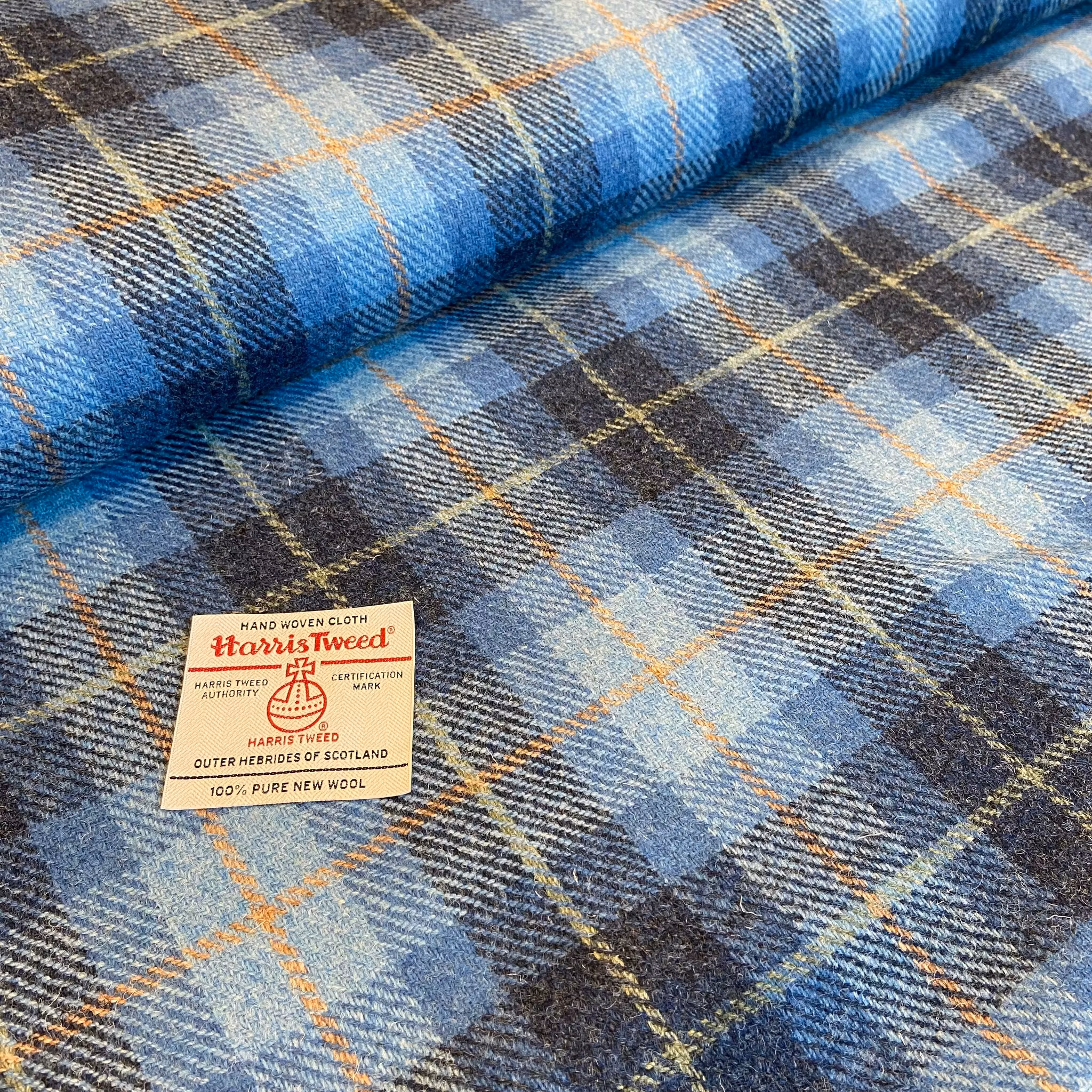Ull Harris Tweed Blårutig