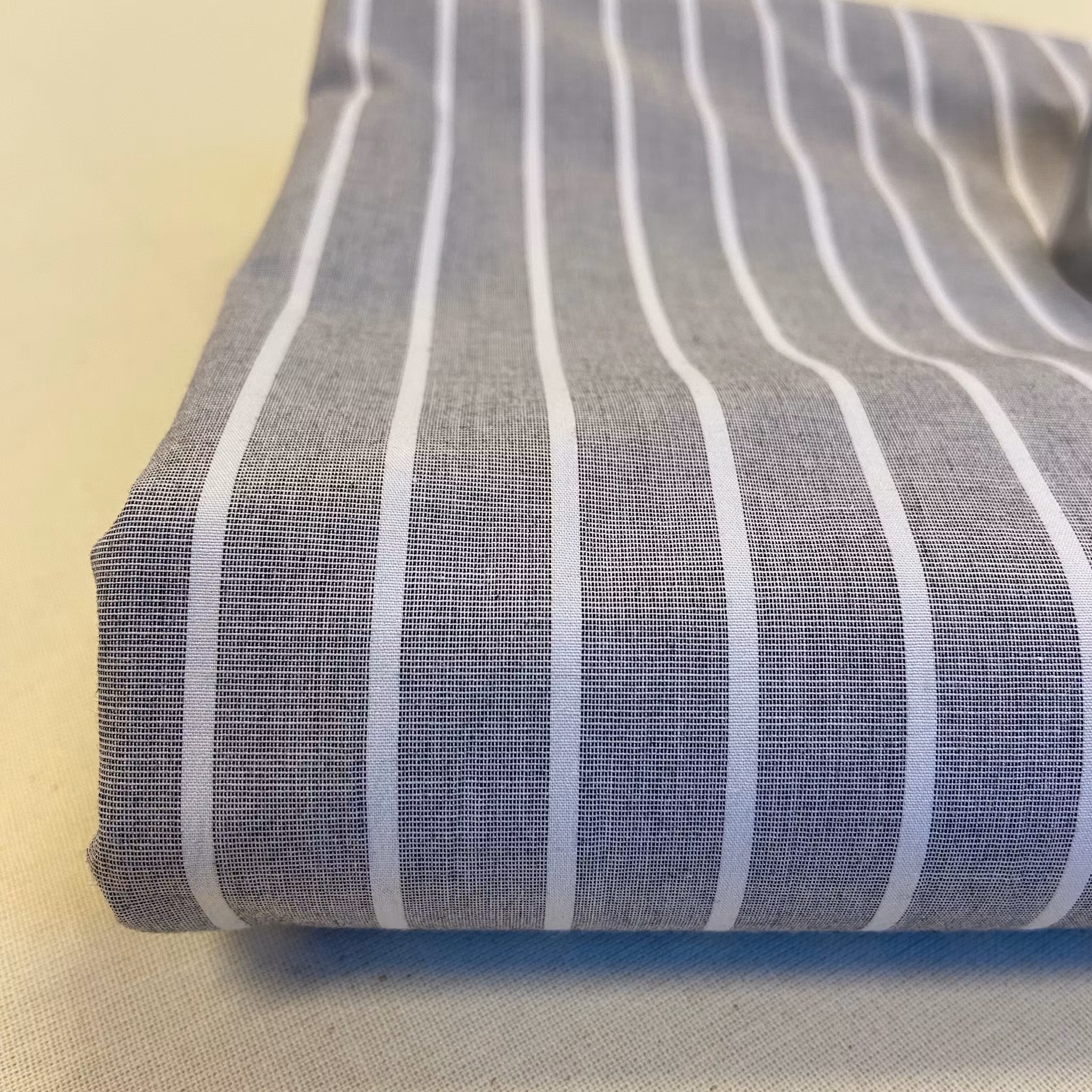 Bomull/Elastan Ljusgrå/Vit Randig