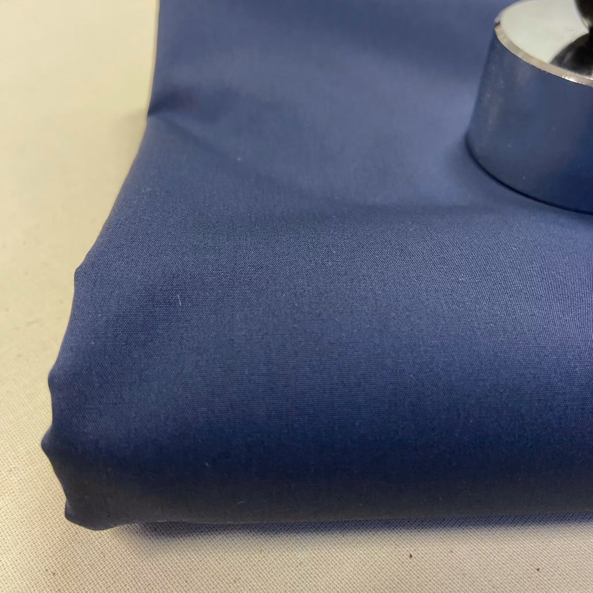 Bomull/Elastan poplin Marinblå