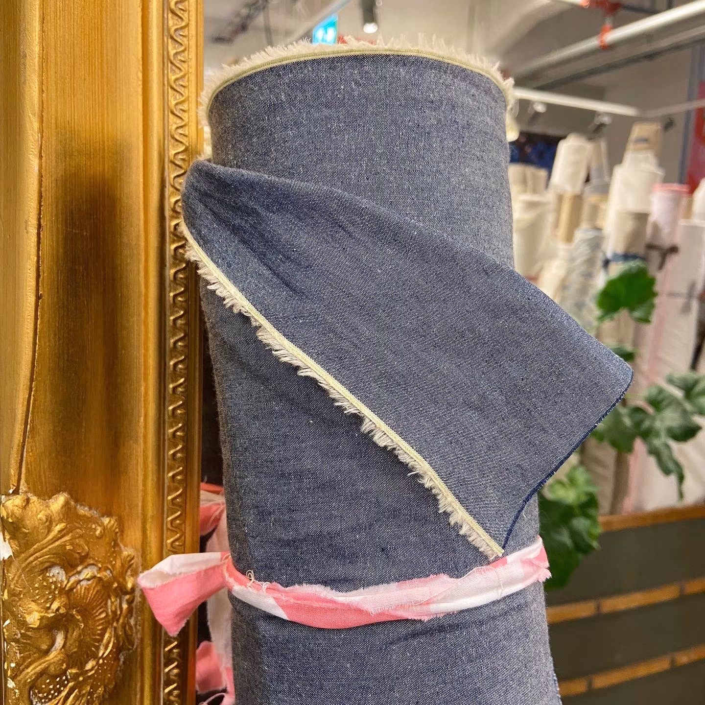 Bomull Chambray Jeansblå