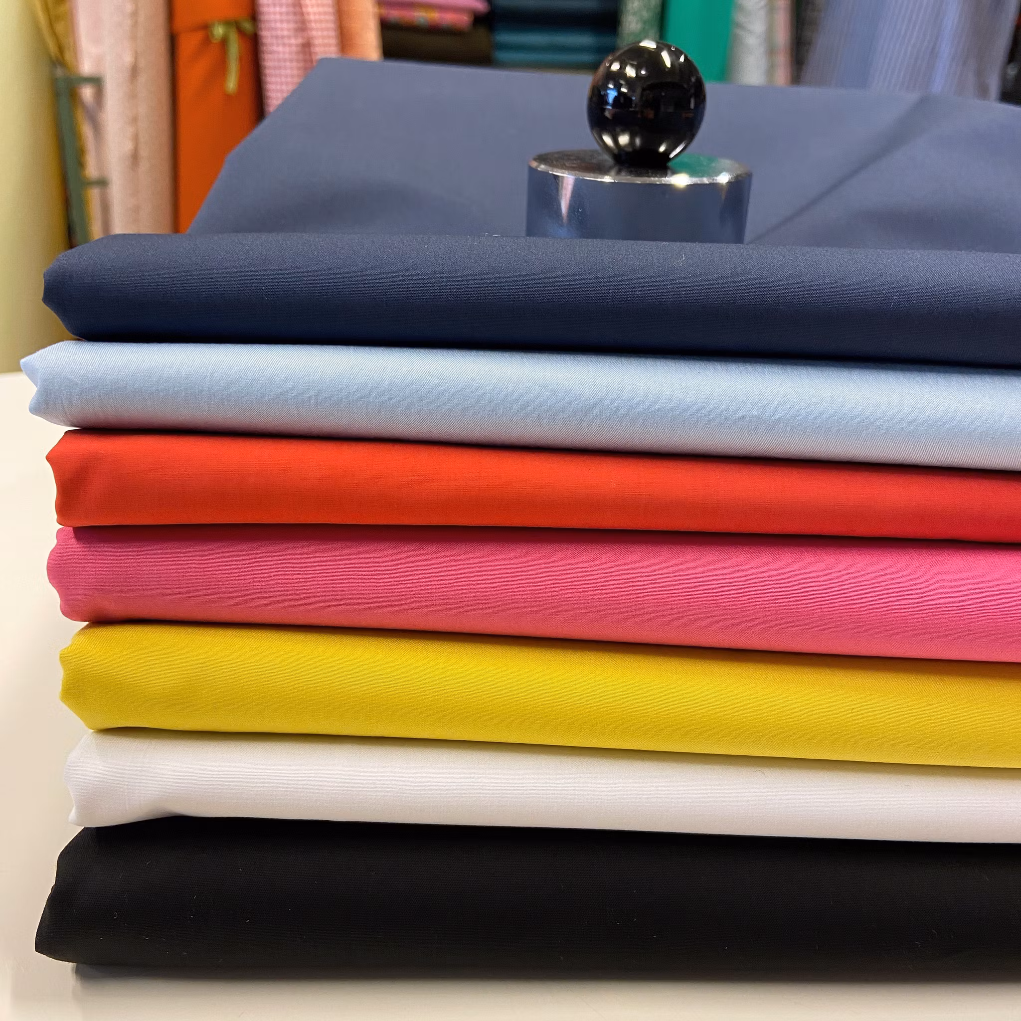 Bomull/Elastan Poplin Gul
