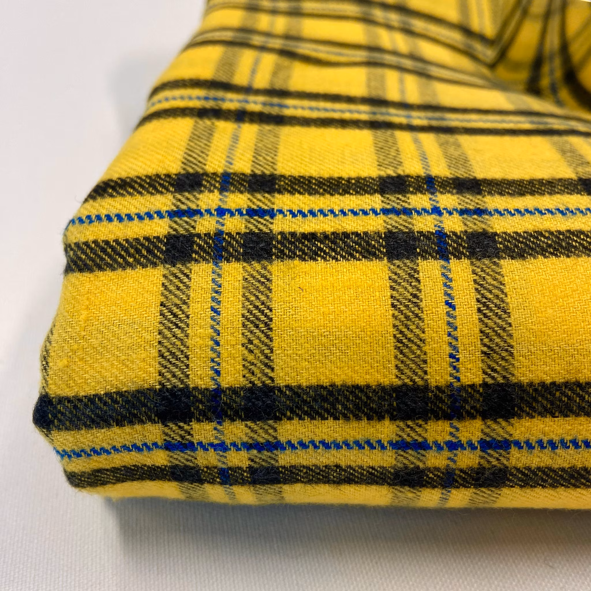 Linneflanell gul punkruta