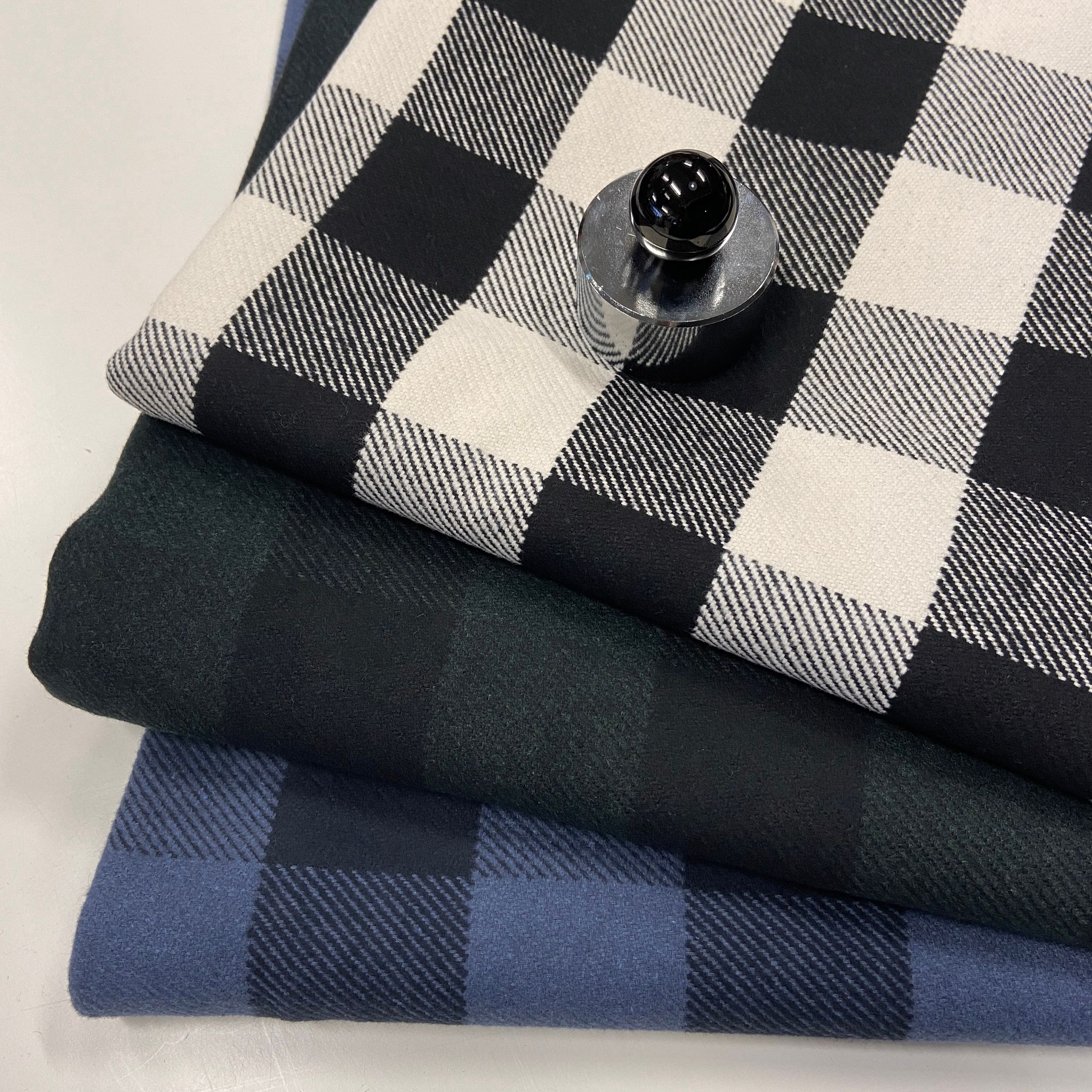 Bomull, kraftig flanell, blå/mörkblå