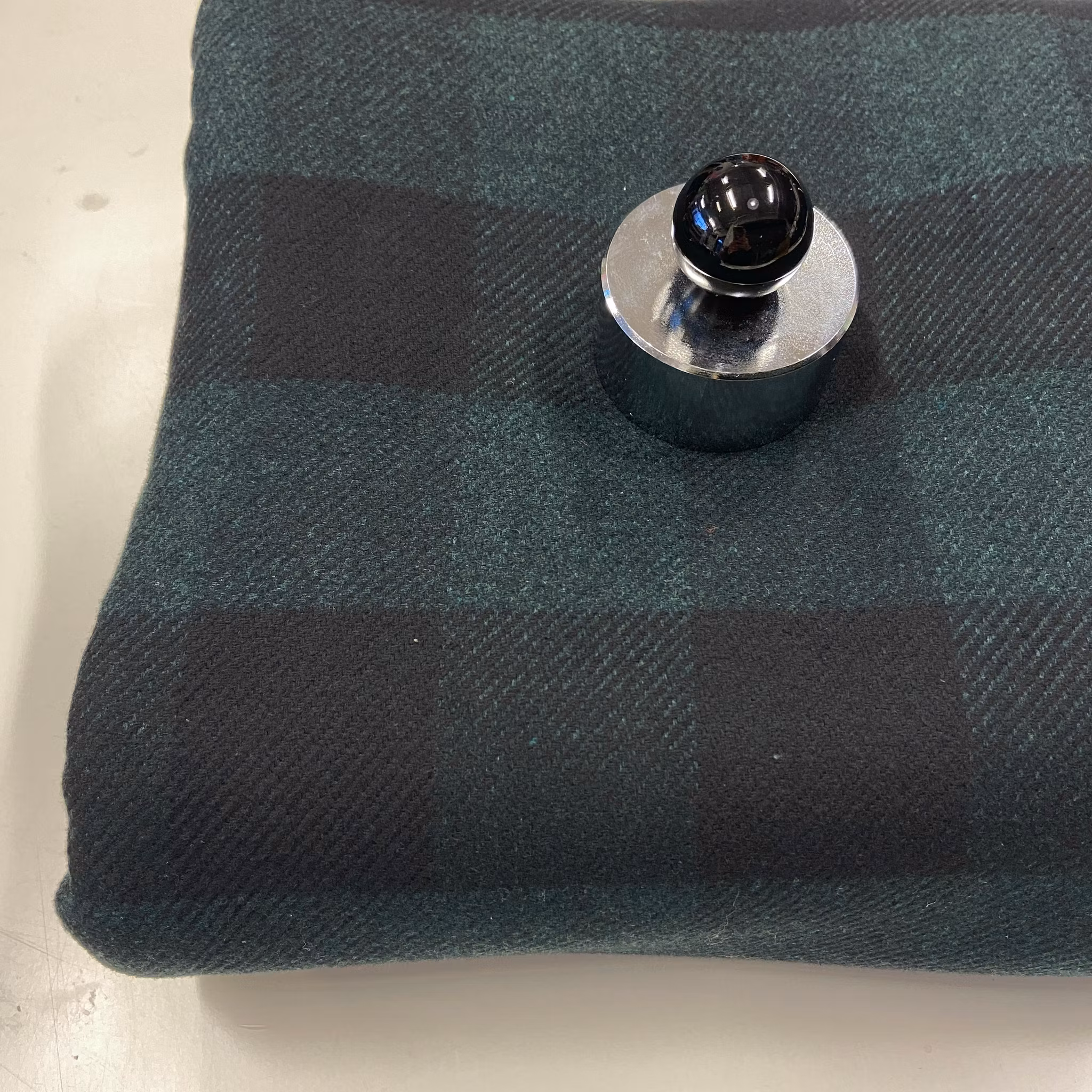 Bomull, kraftig flanell, svart/mörkgrön