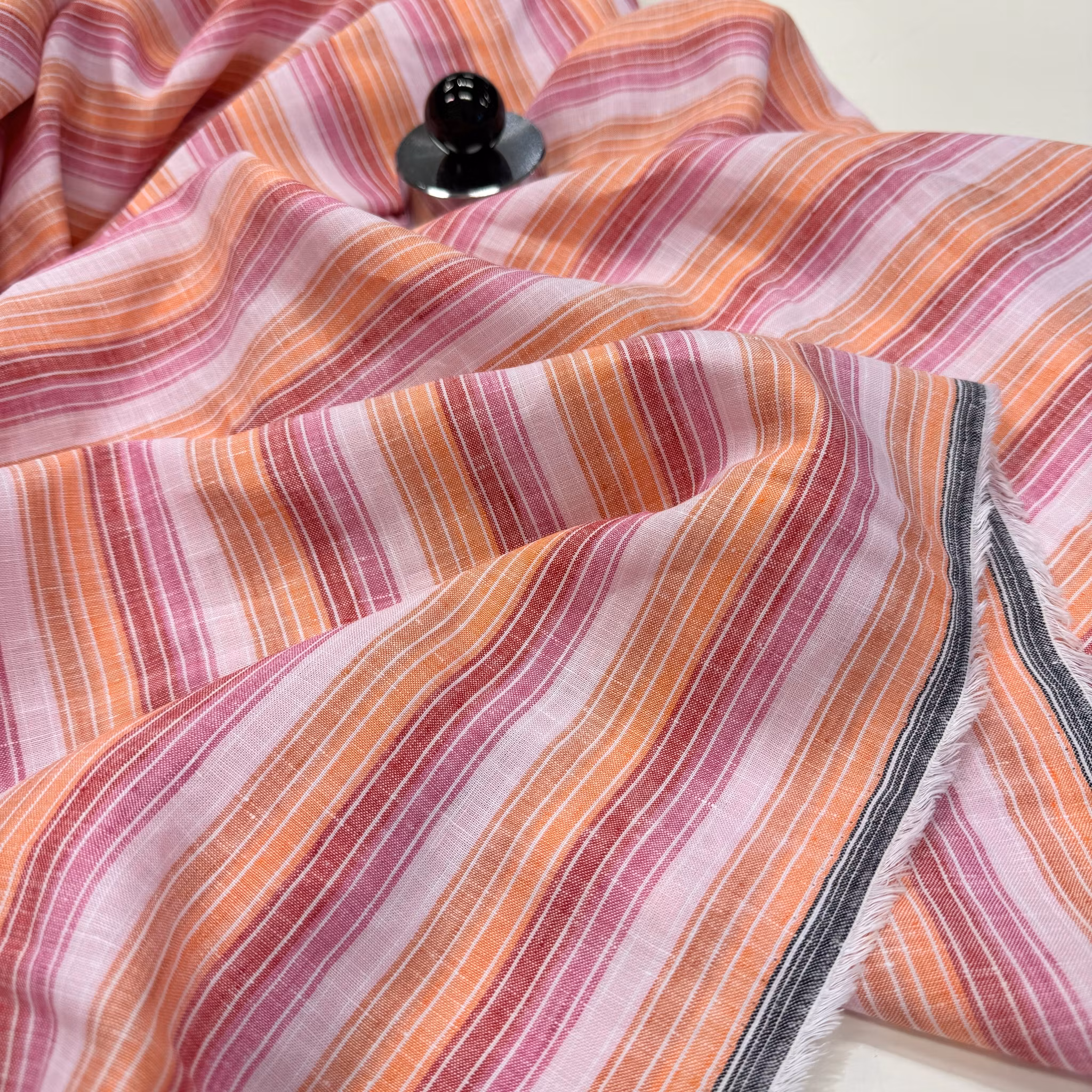 Linne orange/rosa randig Paul S