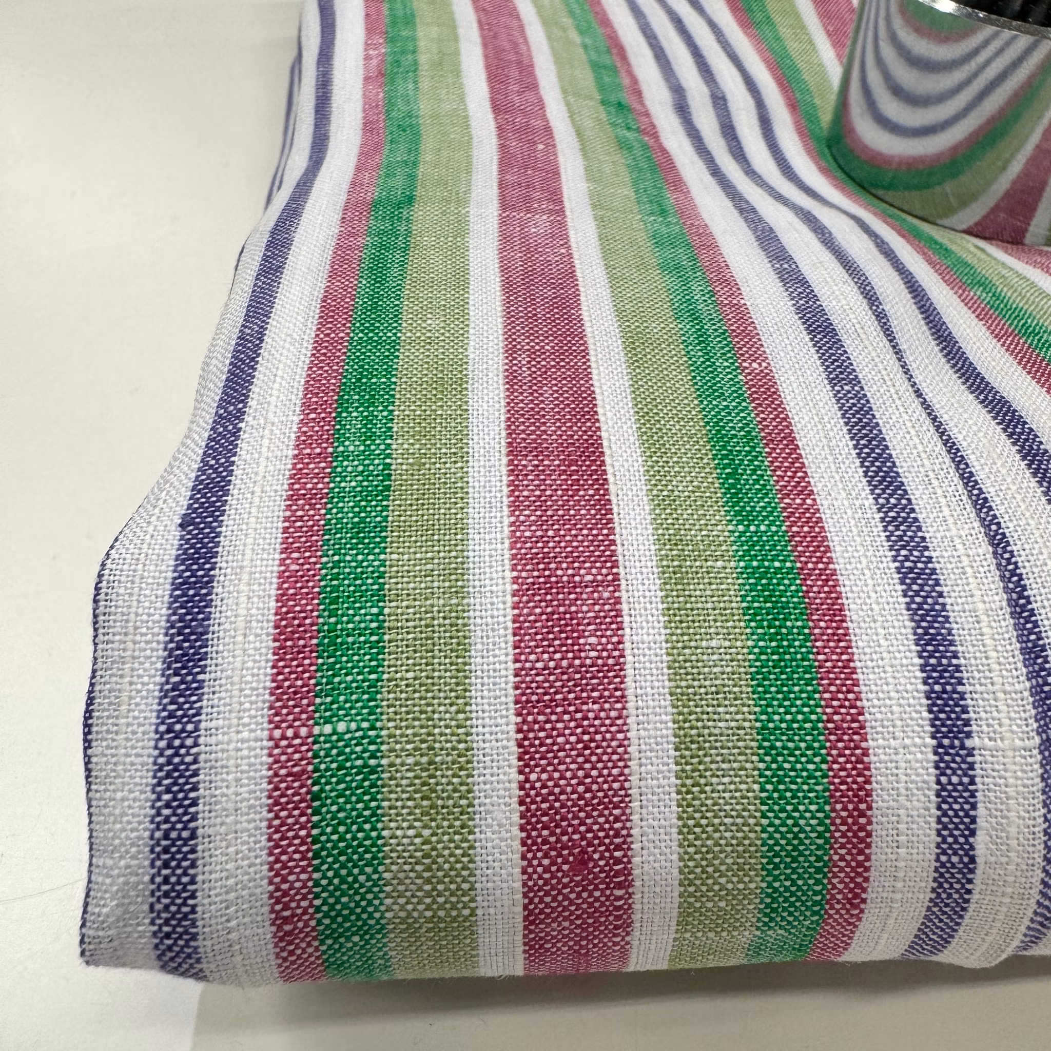 Linne grön/lila randig Paul S