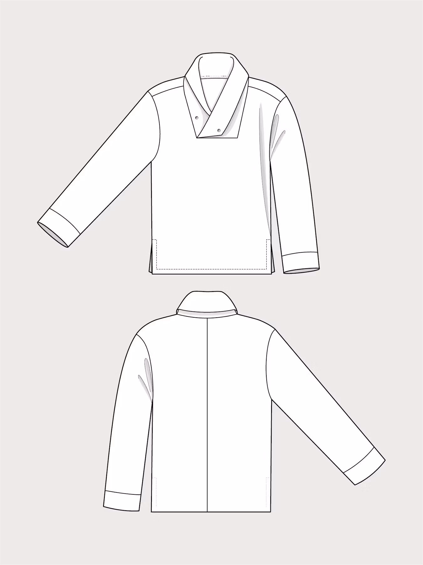 Wrap collar shirt (XS-L)