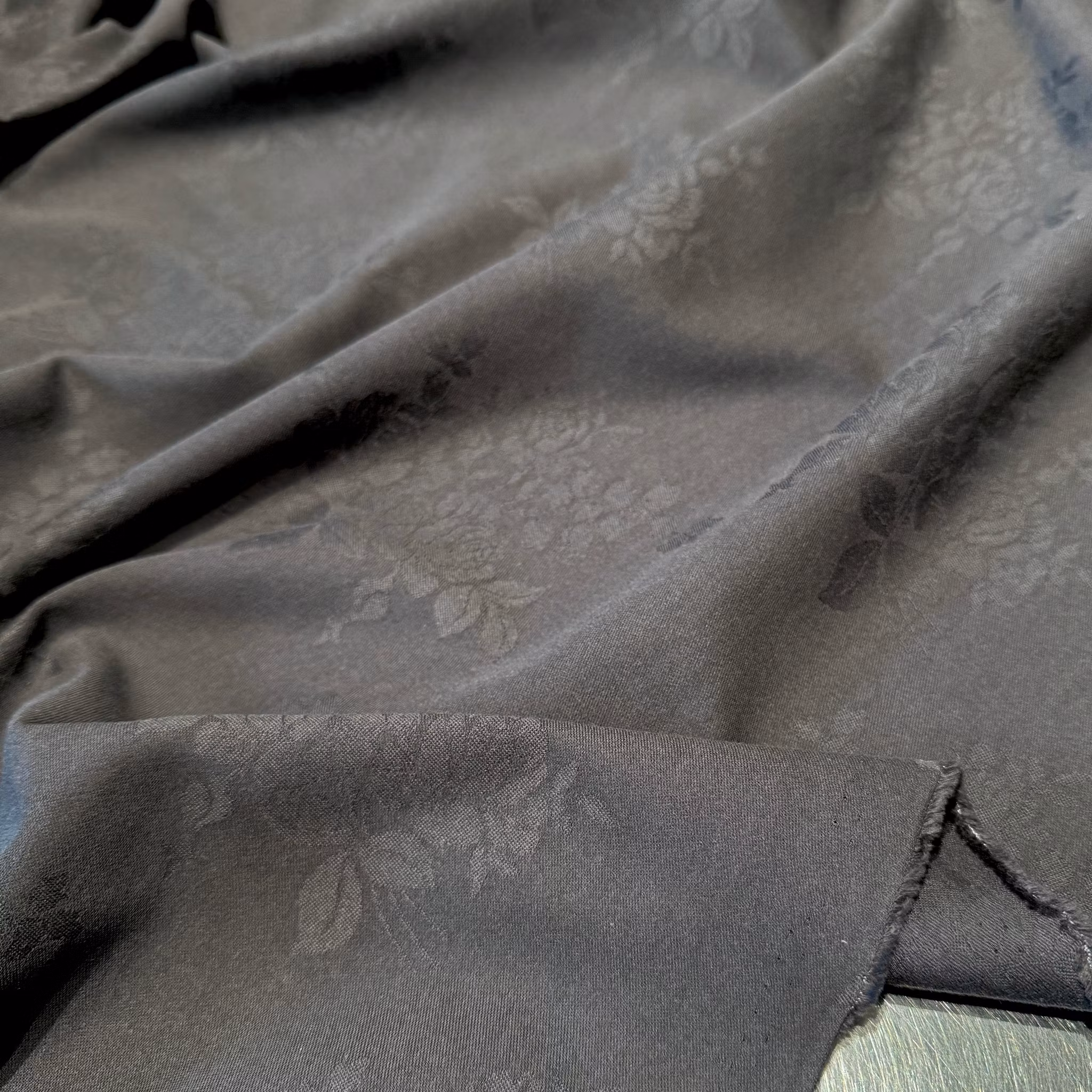 Bomullsjaquard gråbrun Etr*