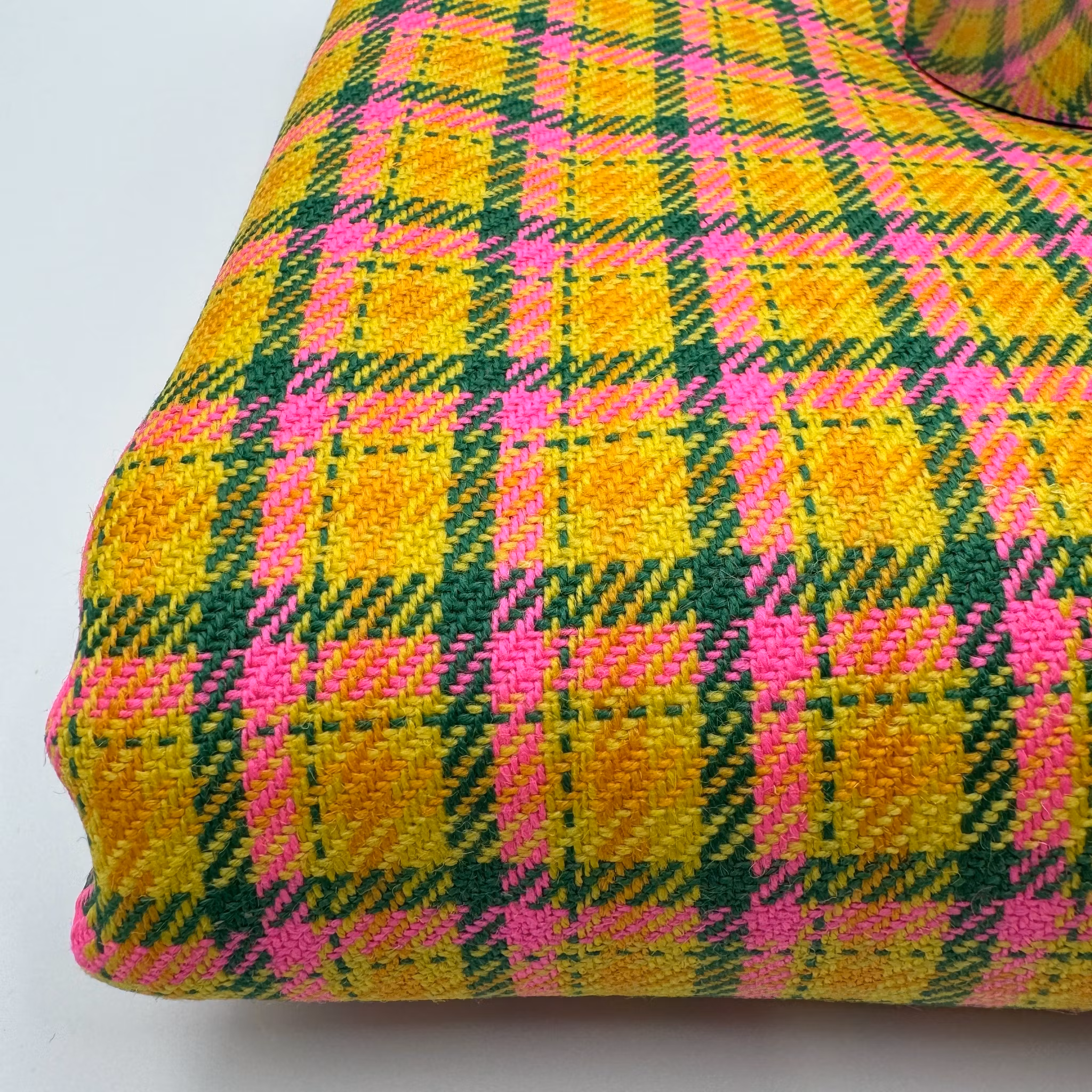 Ull Gul/rosa/grön rutig Balenciag*