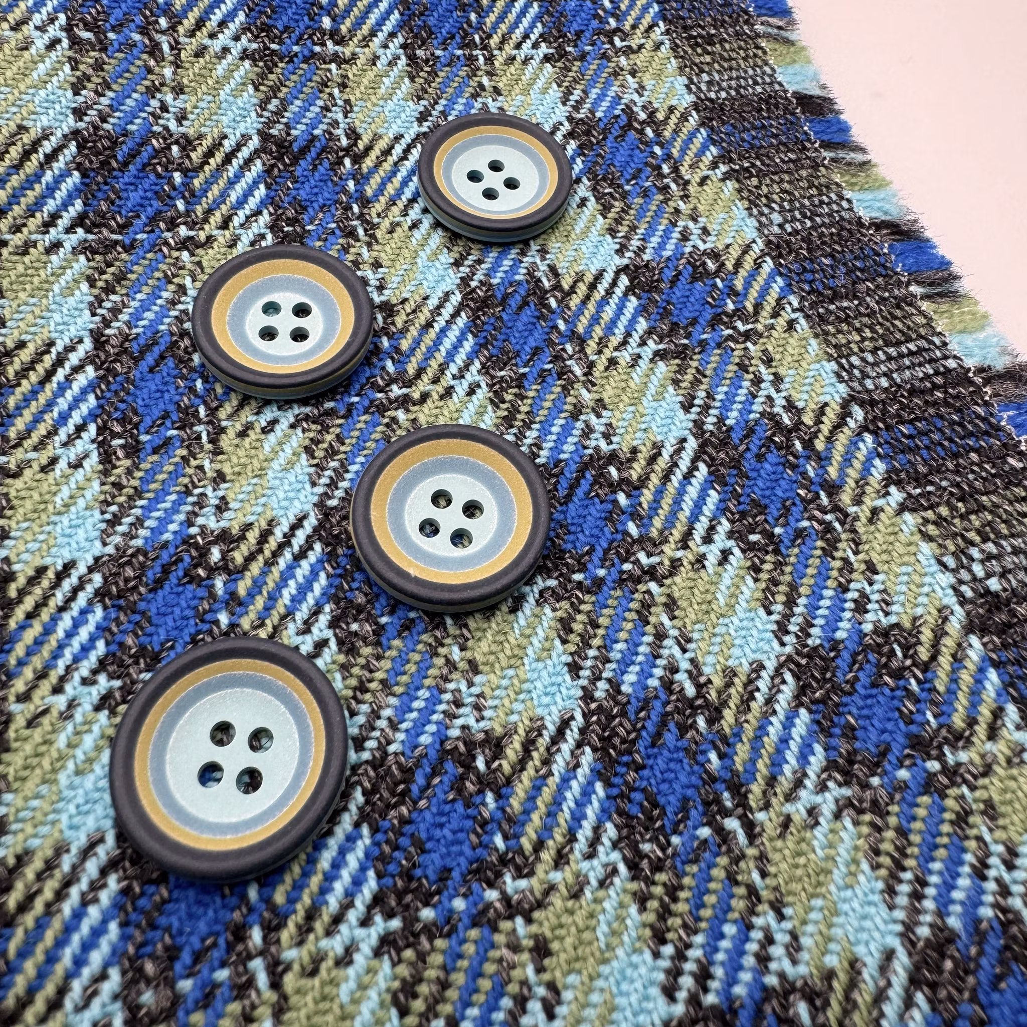 Ull Blå/grön rutig Balenciag*