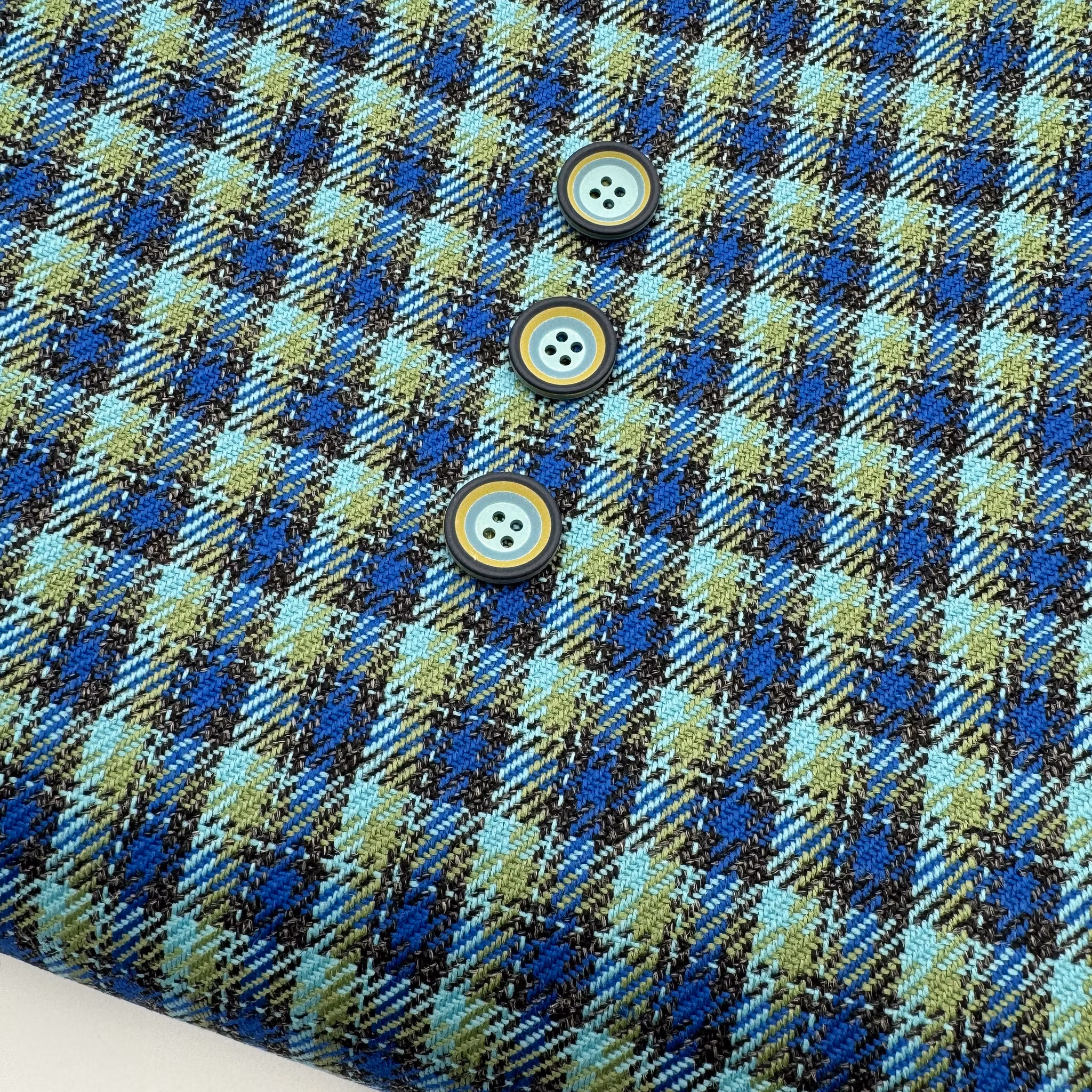 Ull Blå/grön rutig Balenciag*