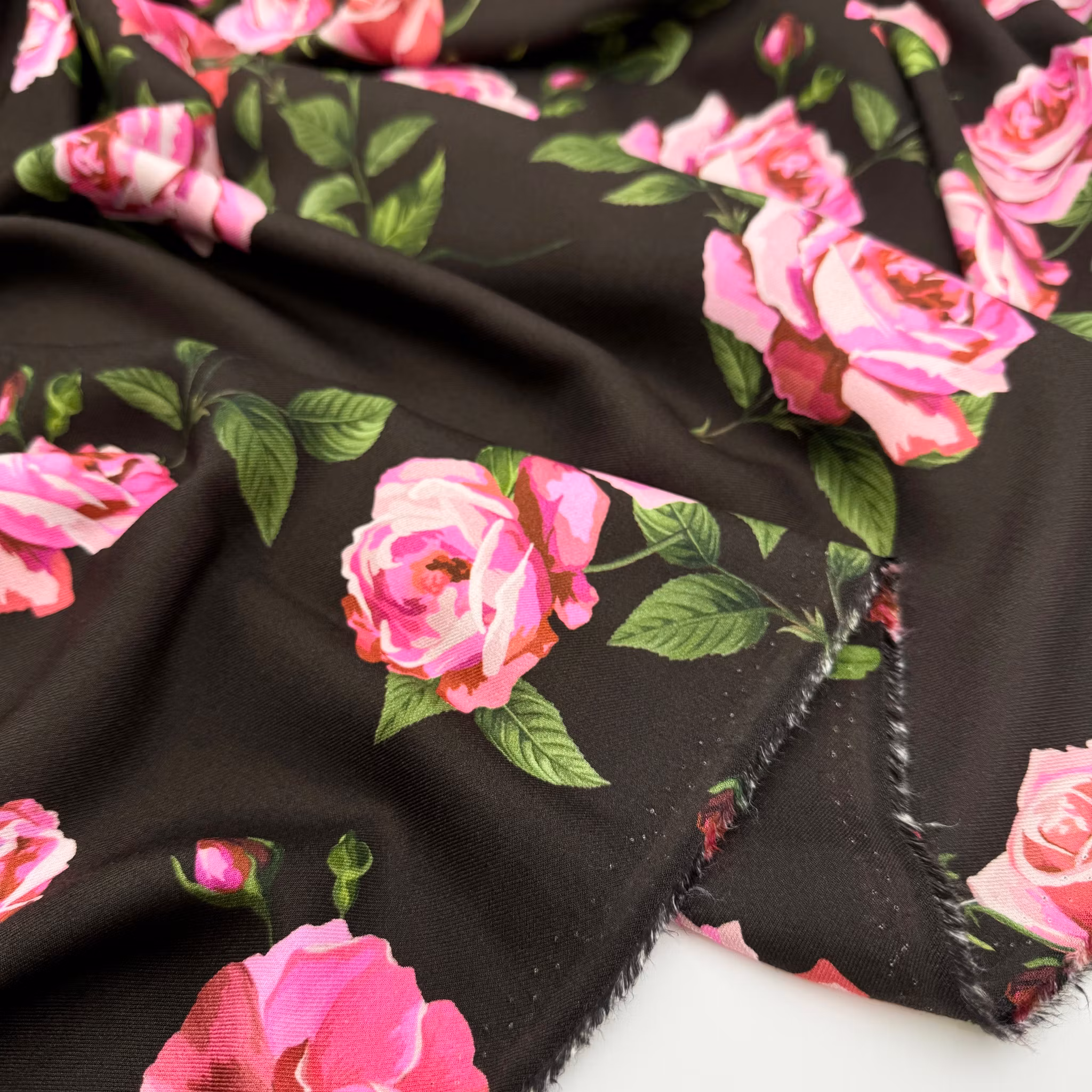 Viskostwill brun botten rosa ros