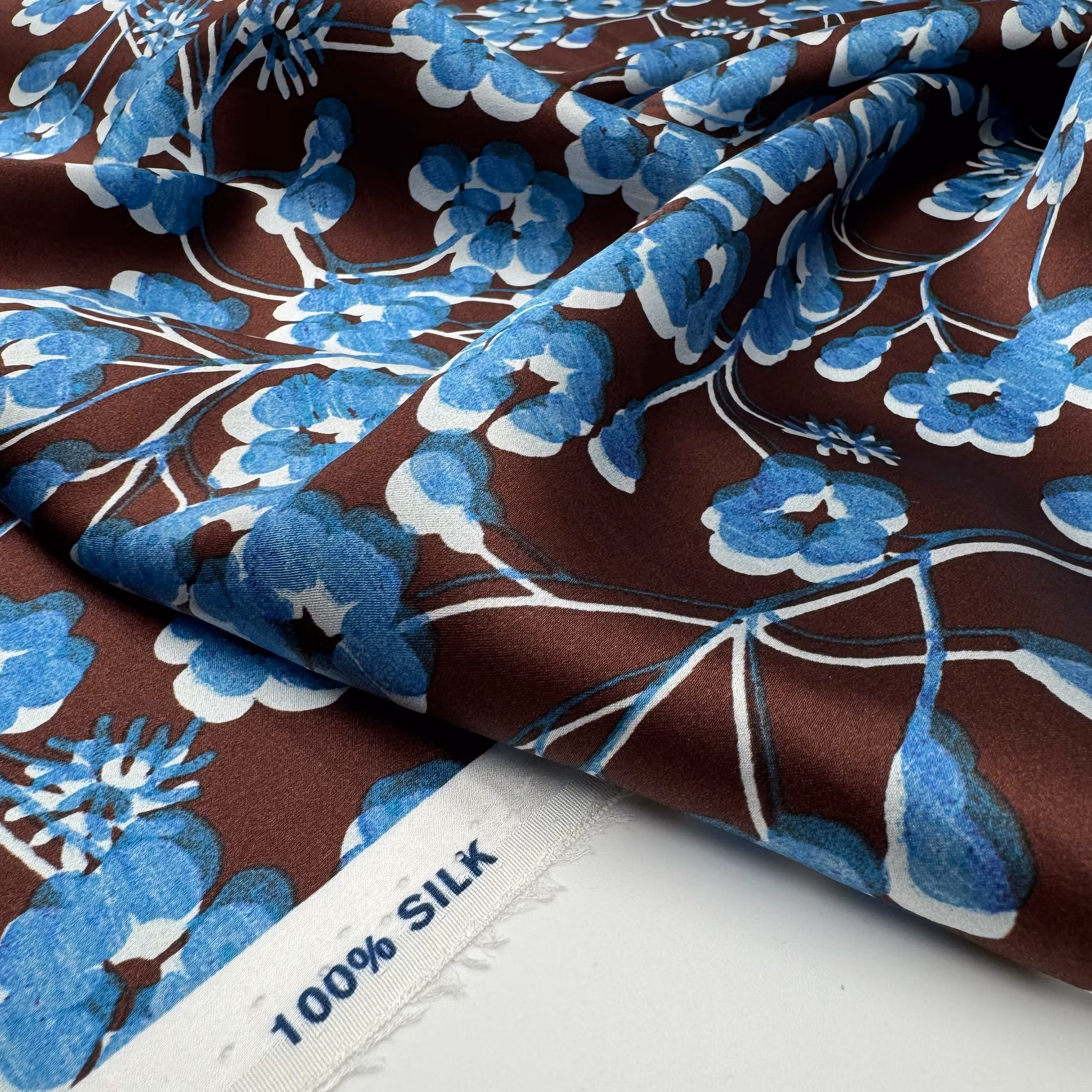 Liberty - Silk satin Mitsy mingle brun