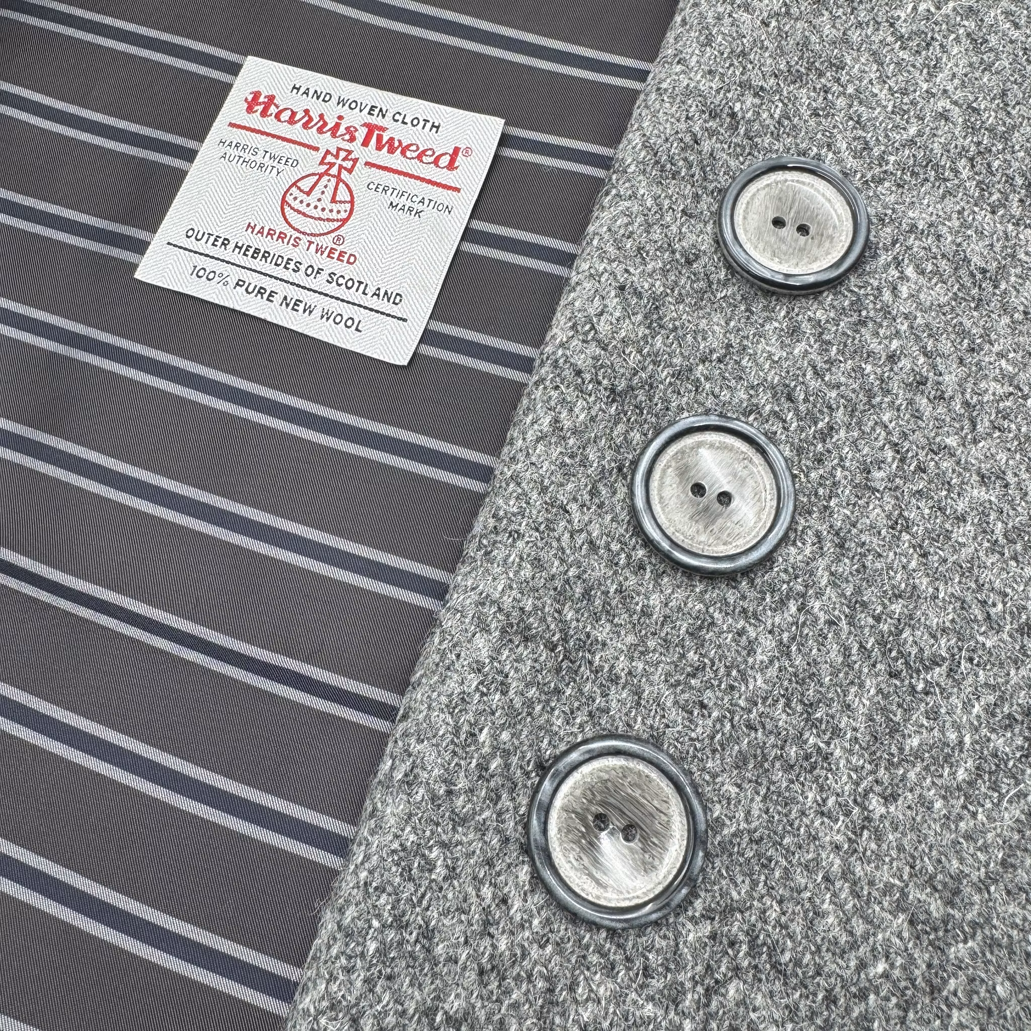 Ull Harris Tweed Grå fiskben