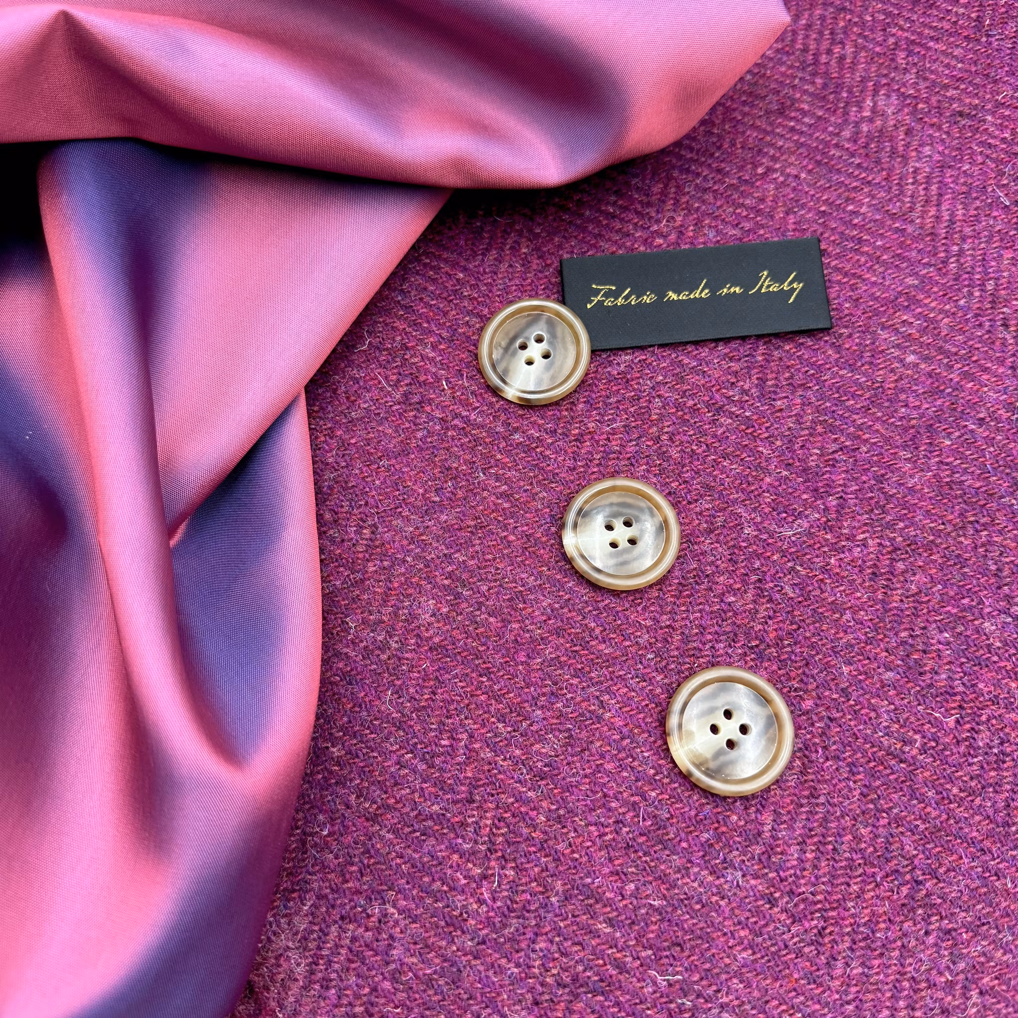 Ull Harris Tweed Fuchsia fiskben