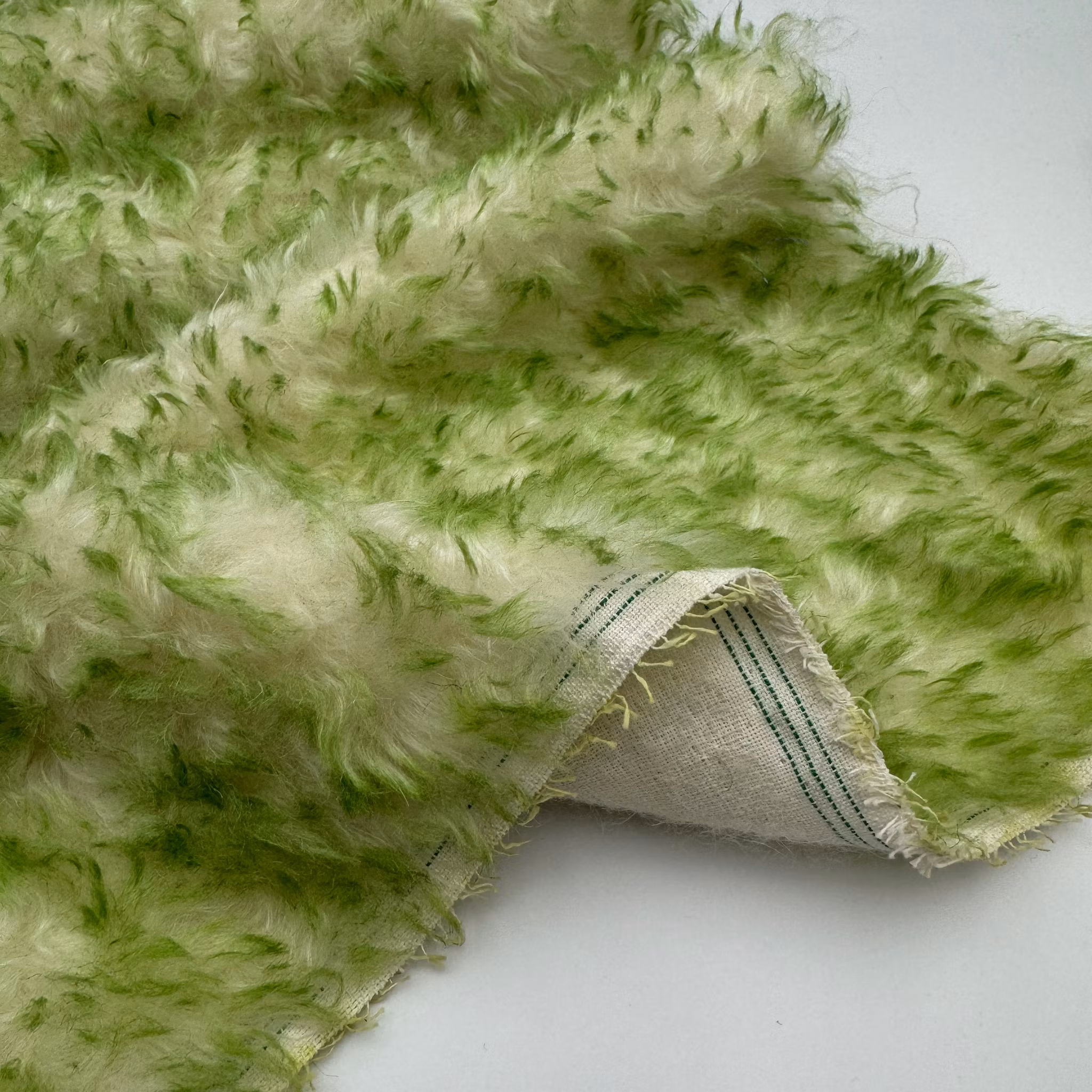 Fuskpäls ull grön/vit Valentin*