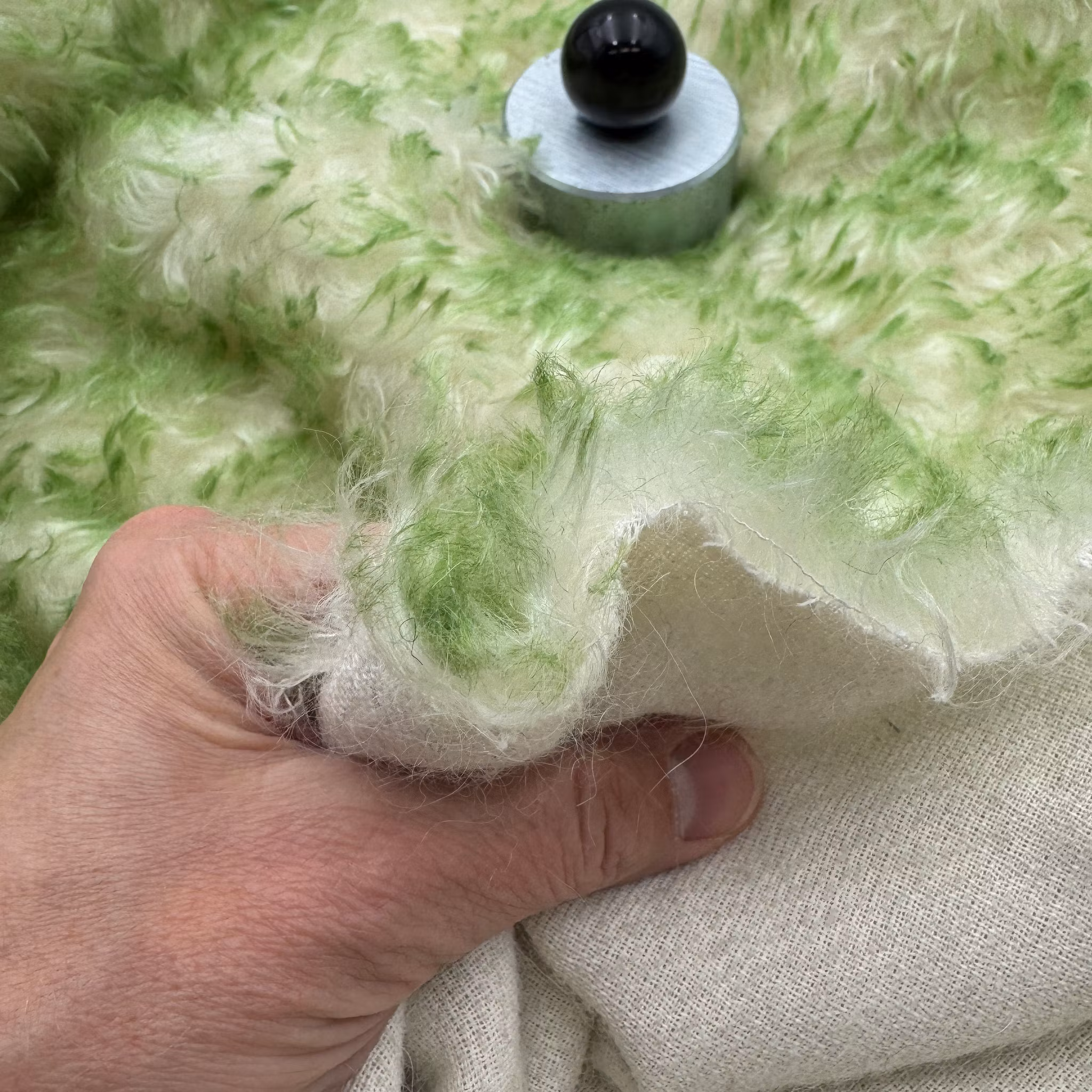 Fuskpäls ull grön/vit Valentin*