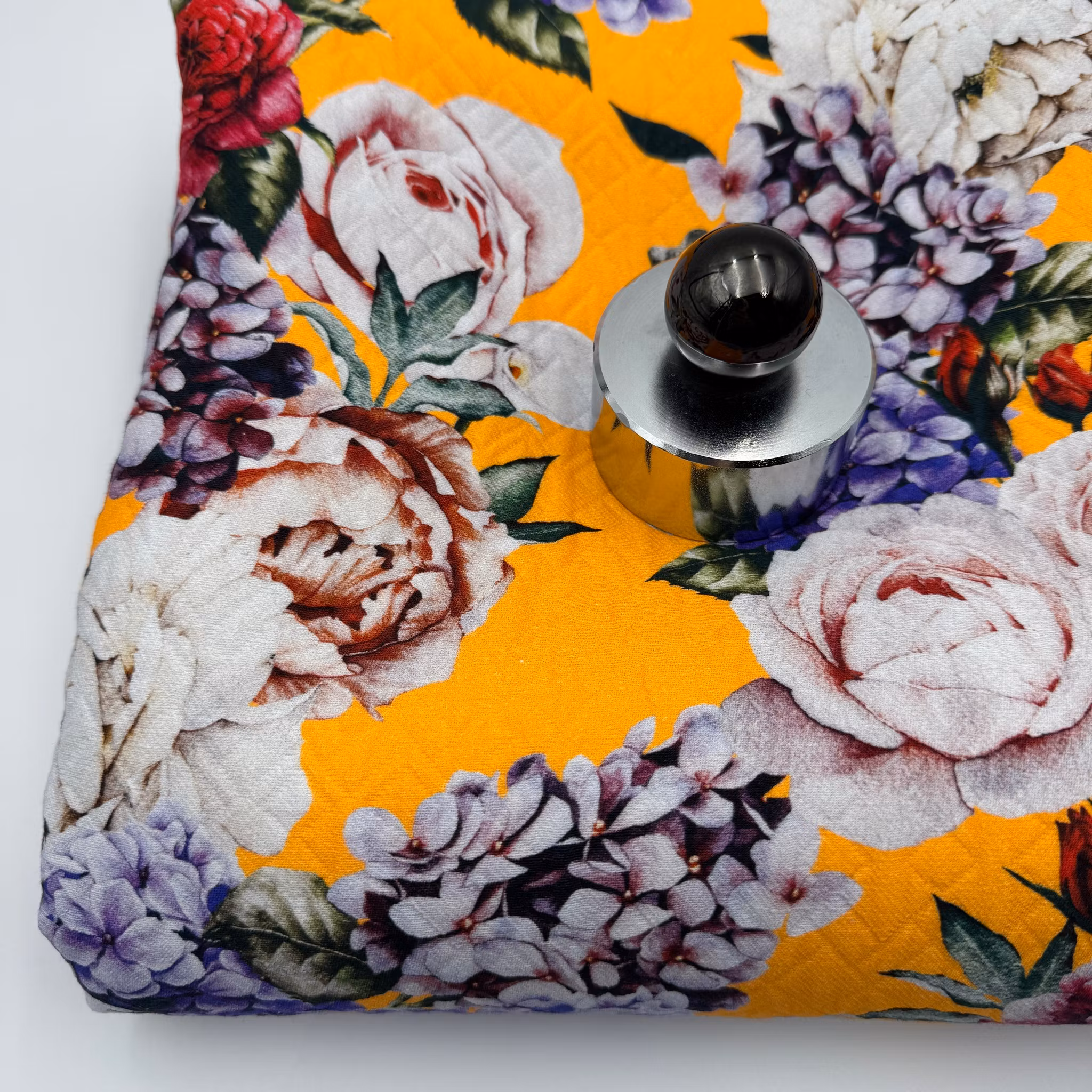 2m bomull gul m blommor