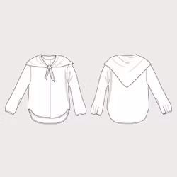 Scarf collar shirt XS-L