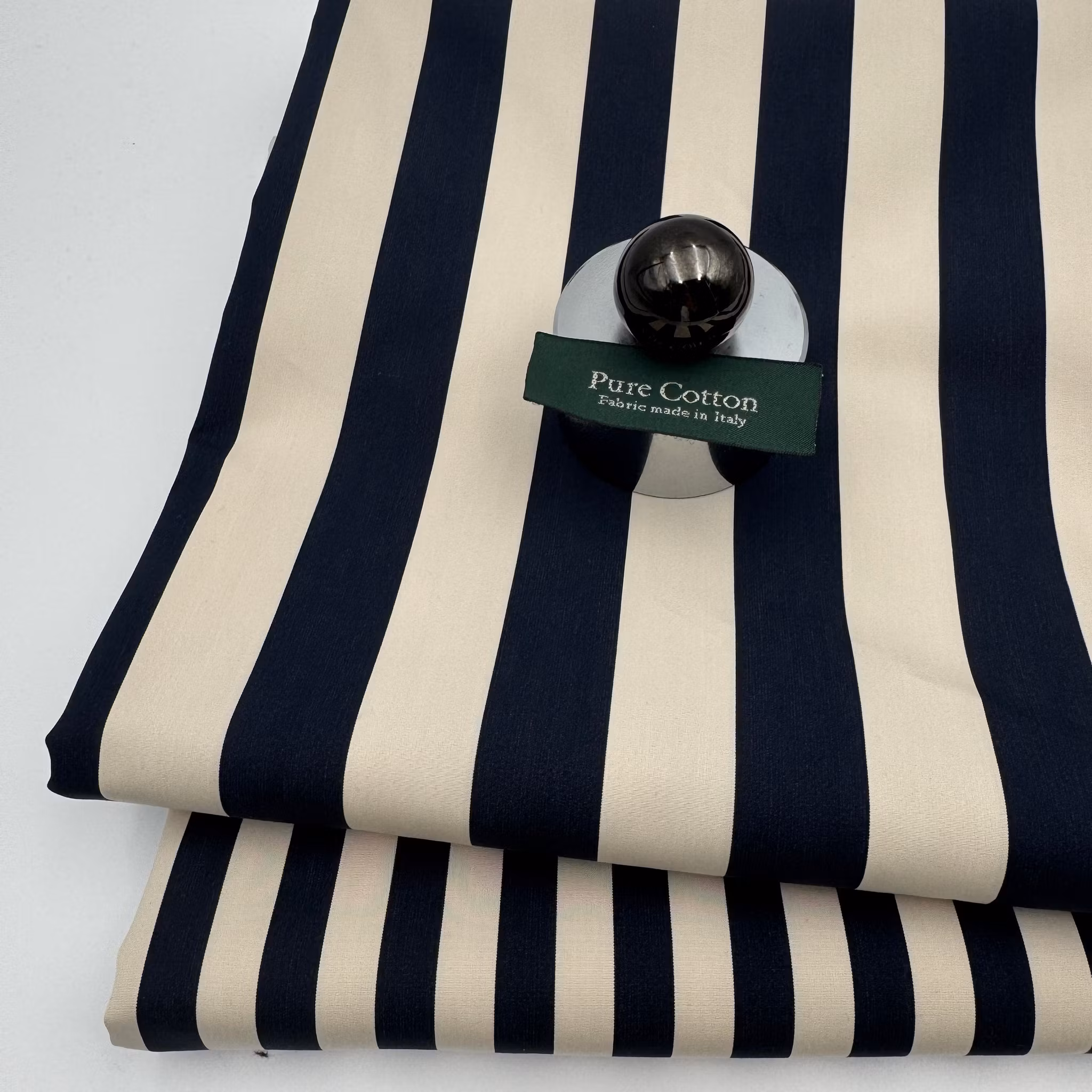 Kraftig poplin marin/beige smalrand Gucc*
