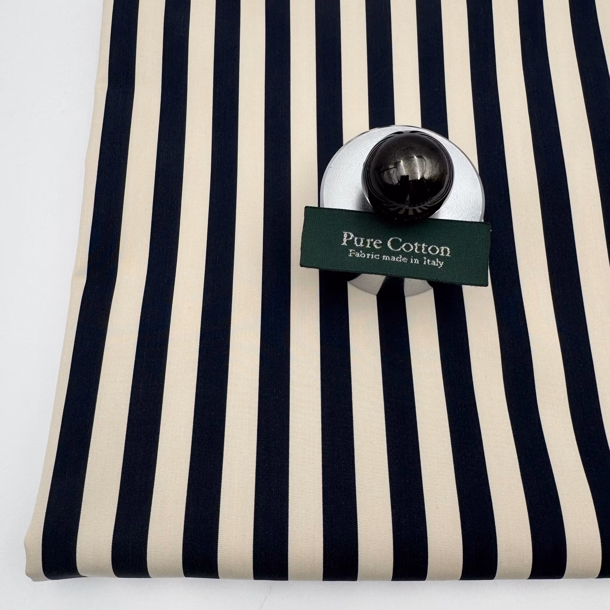 Kraftig poplin marin/beige smalrand Gucc*