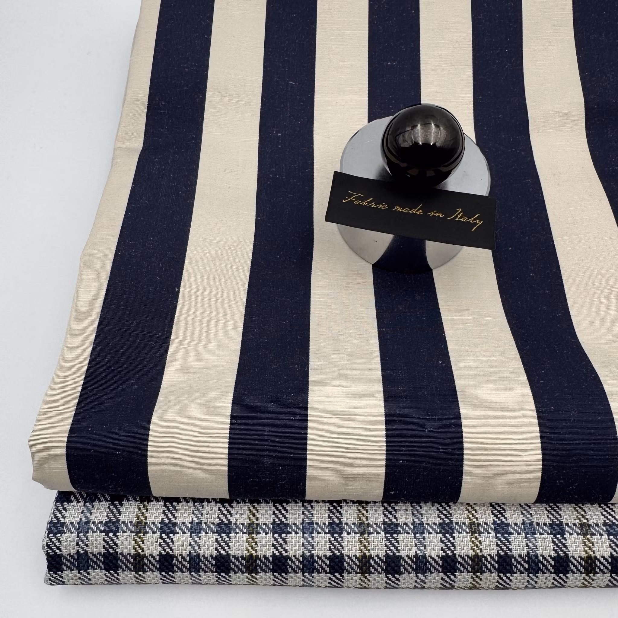 Bomull/siden marin/beige bredrand Gucc*