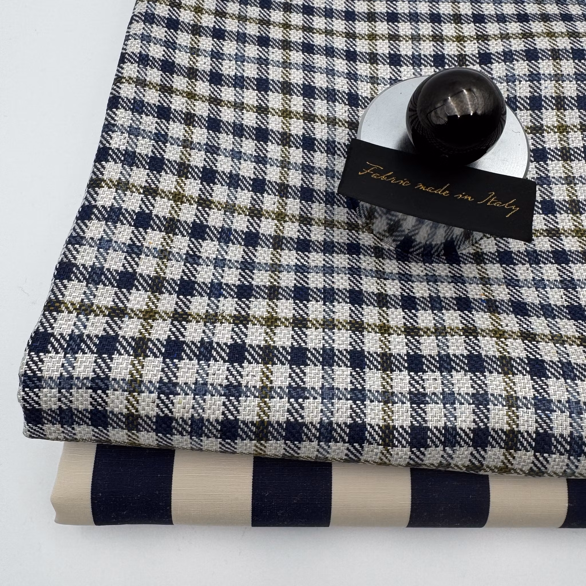 Bomull/siden marin/beige bredrand Gucc*