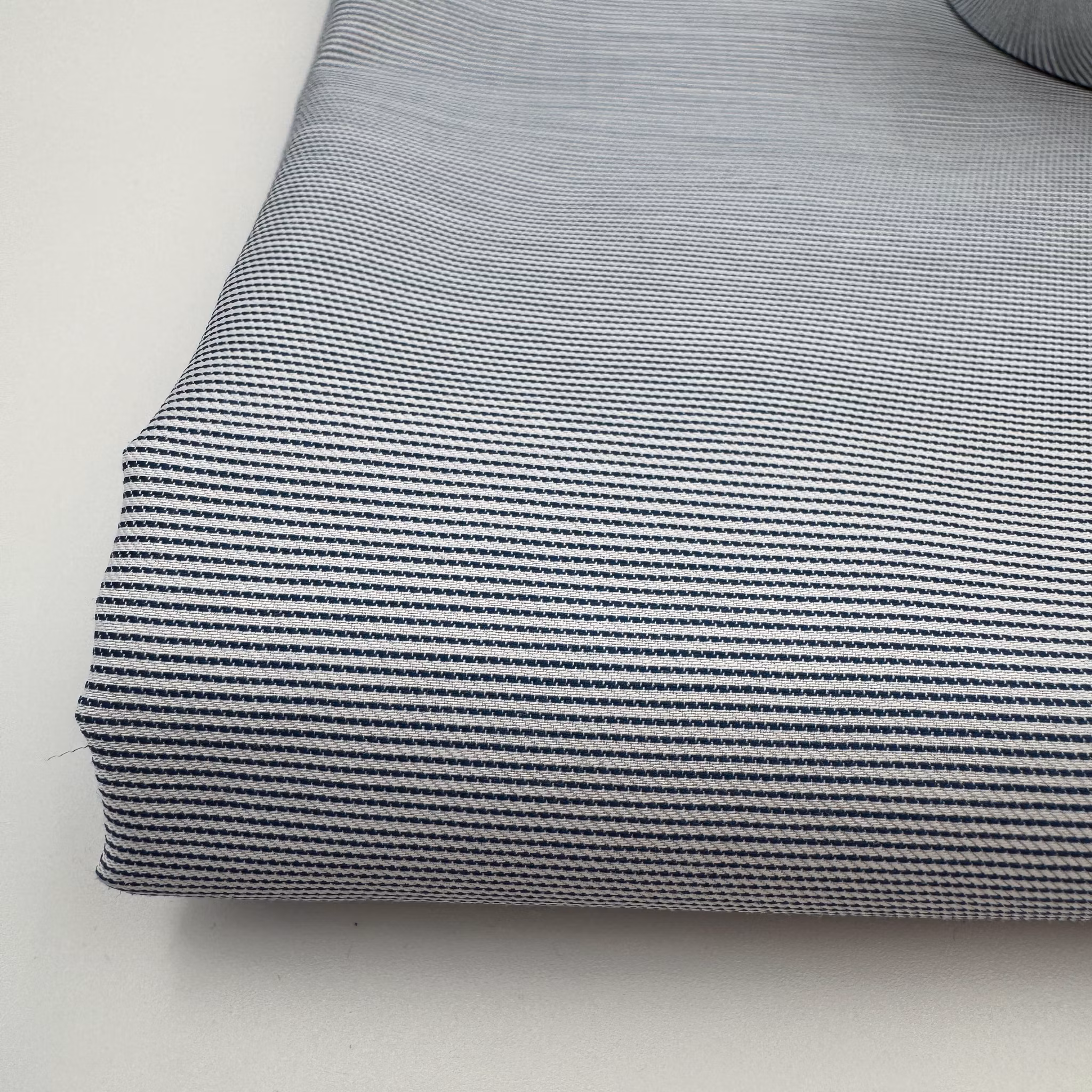 Bomull/siden blå/vit smalrandig