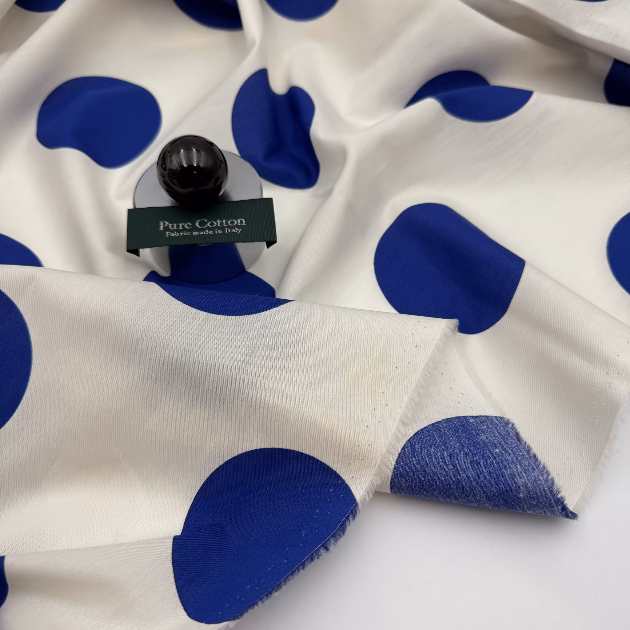 Bomull stor blå prick Valentin*