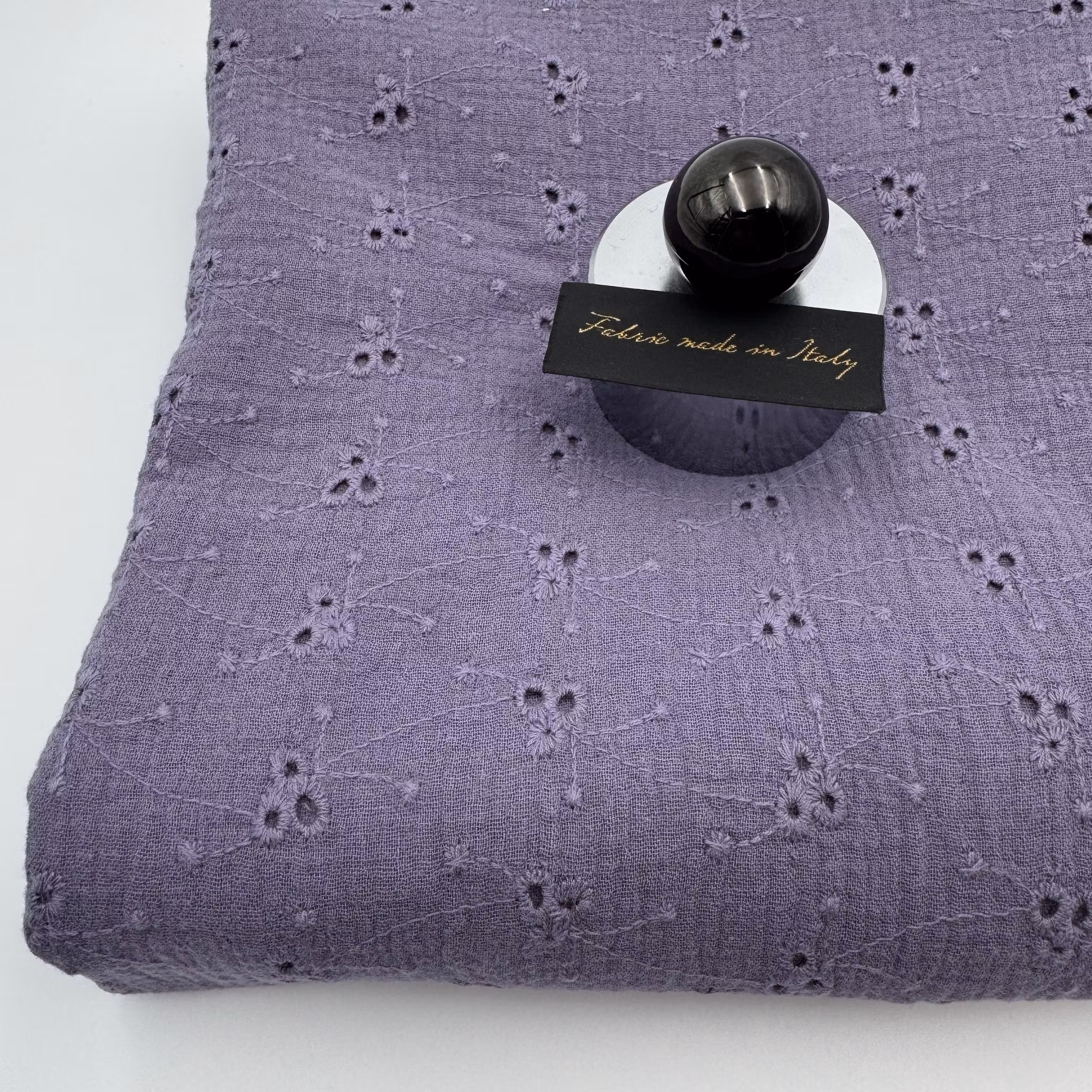 Bomullsmuslin brodyr lila